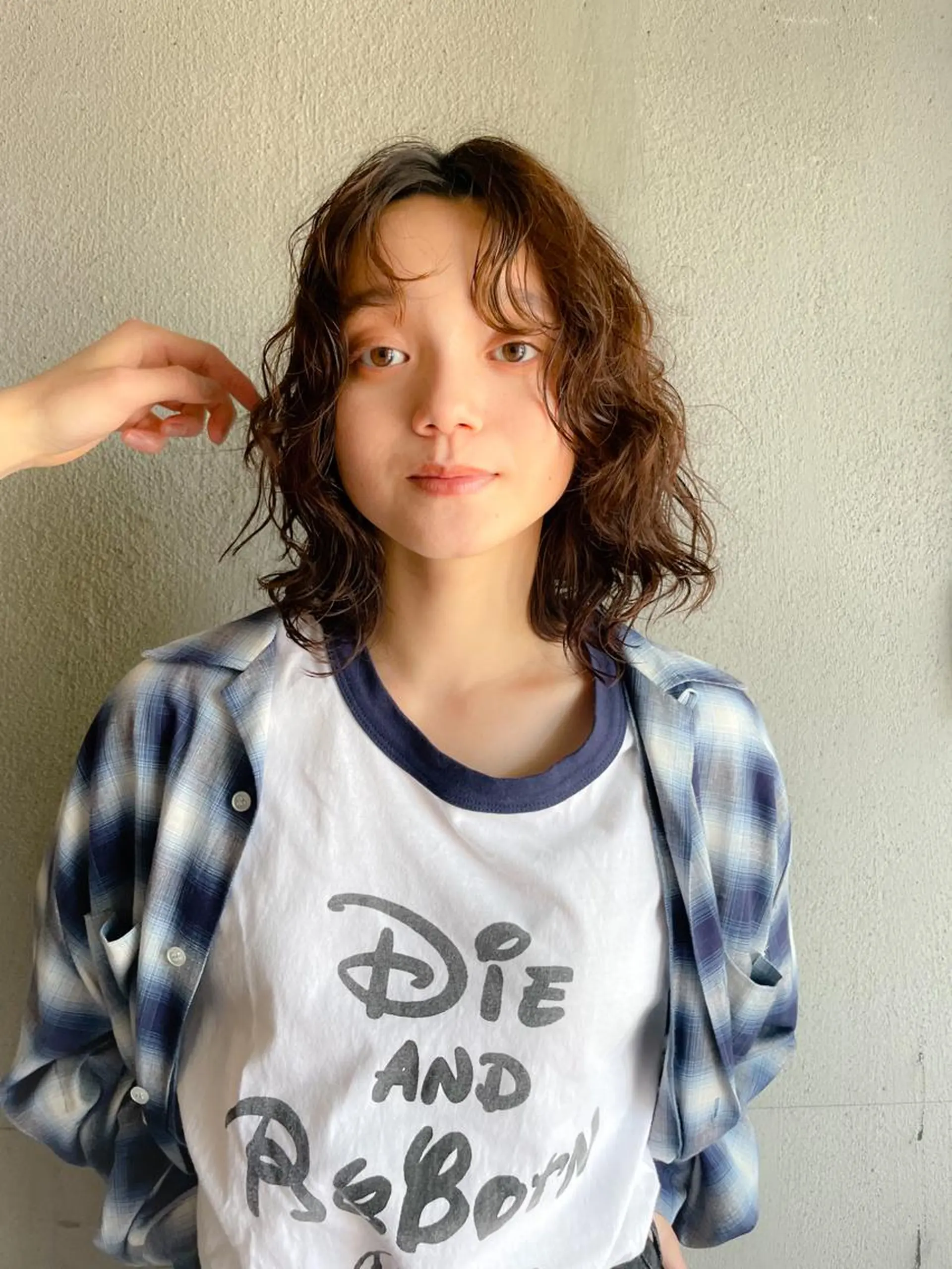 セミロング パーマ パーマ/レイヤー 岩山丈一郎のヘアスタイル