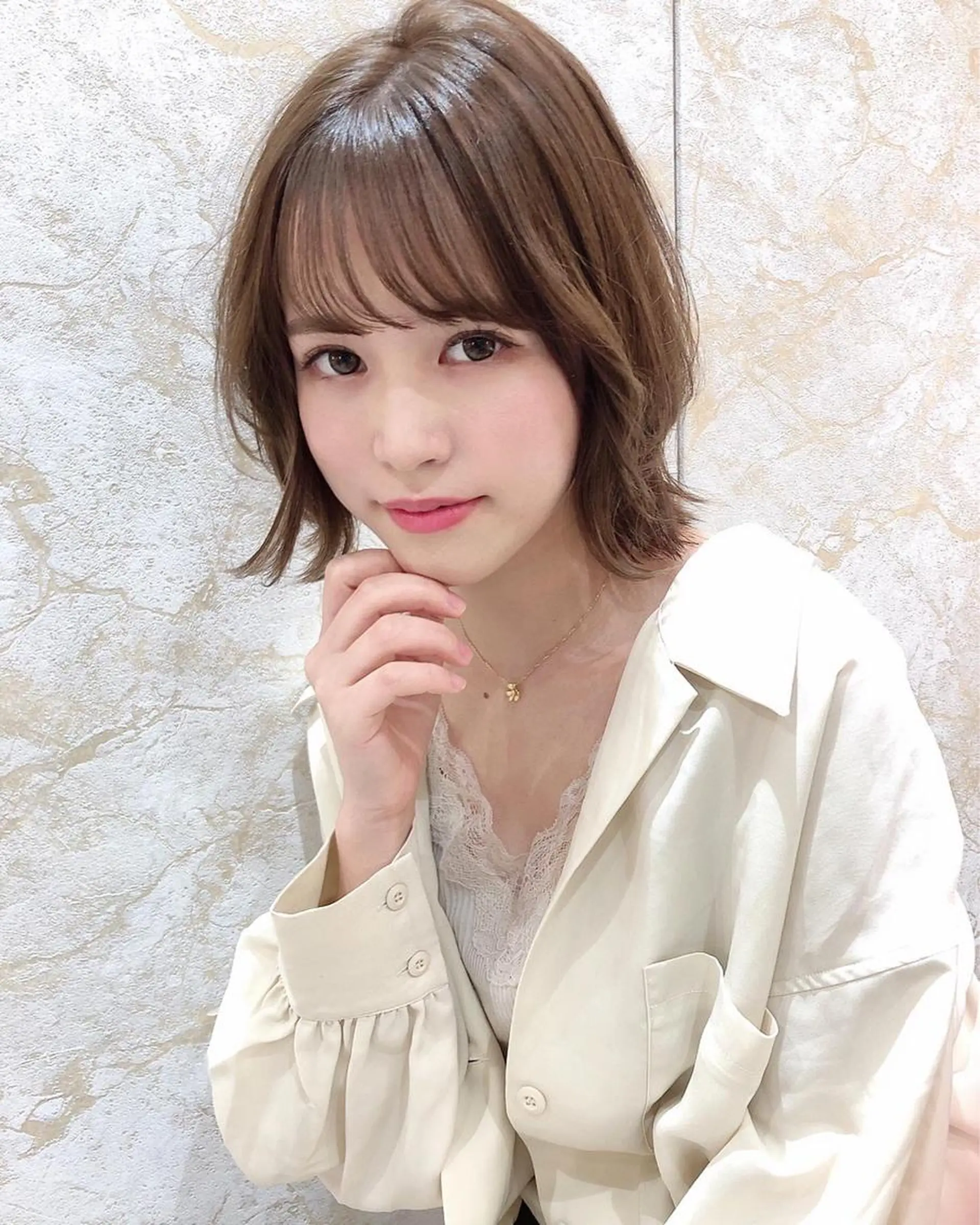 ミディアム カラー 店長/mao/ 前髪/顔周りカットのヘアスタイル