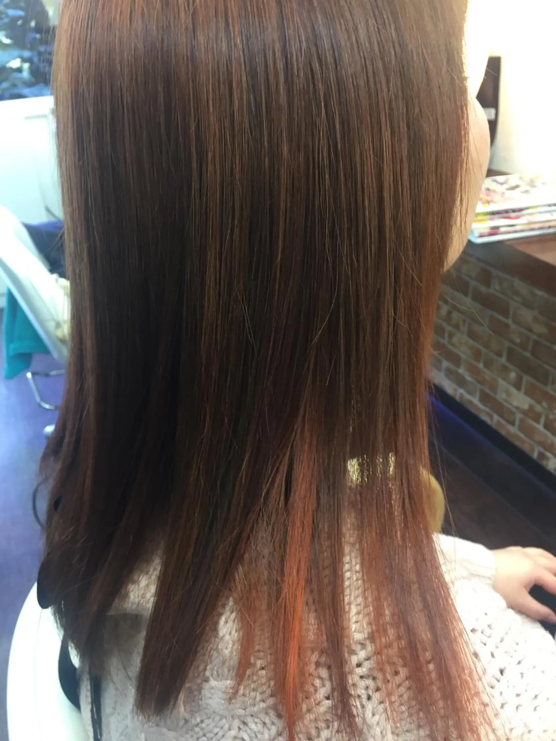 セミロング カラー 桧山 真のヘアスタイル