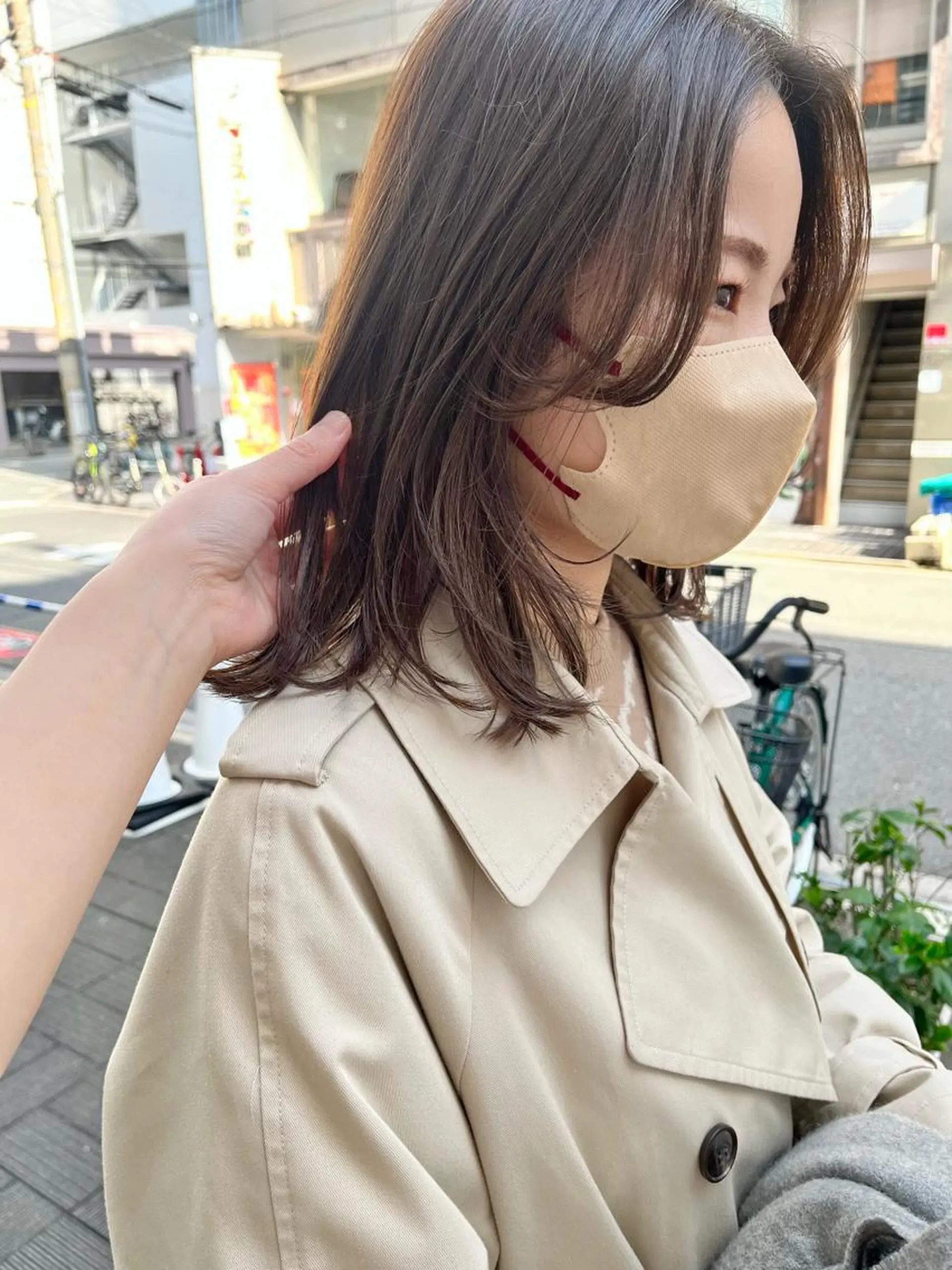 ミディアム カラー アッシュ ベージュカラー グレージュ 顔周りカット おくれ毛 カット ヘアカラー ショート/パーマ/ カラー/FUKOのヘアスタイル