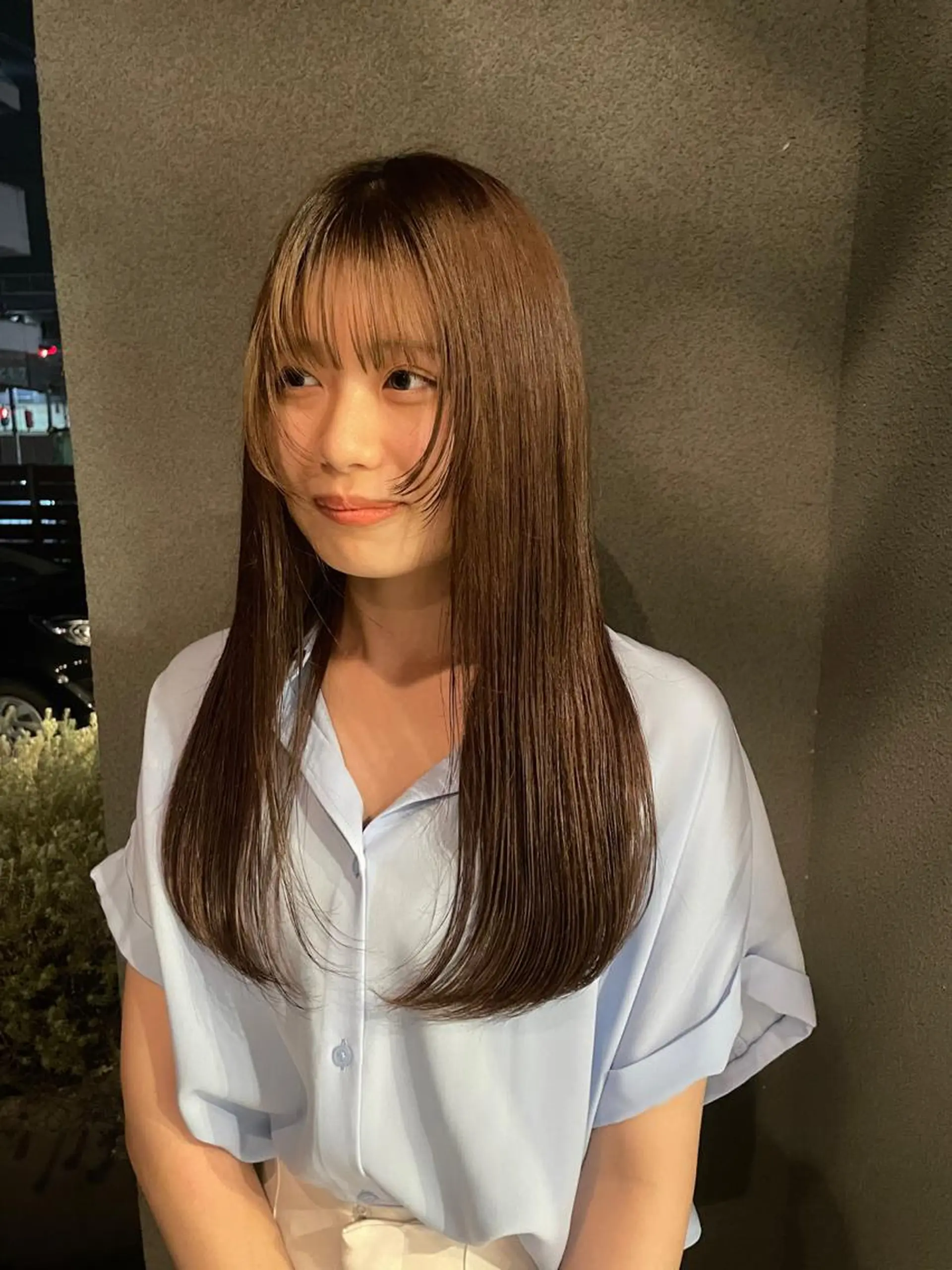 ロング チョコレートブラウン 透明カラー/レイヤー misaki °*のヘアスタイル