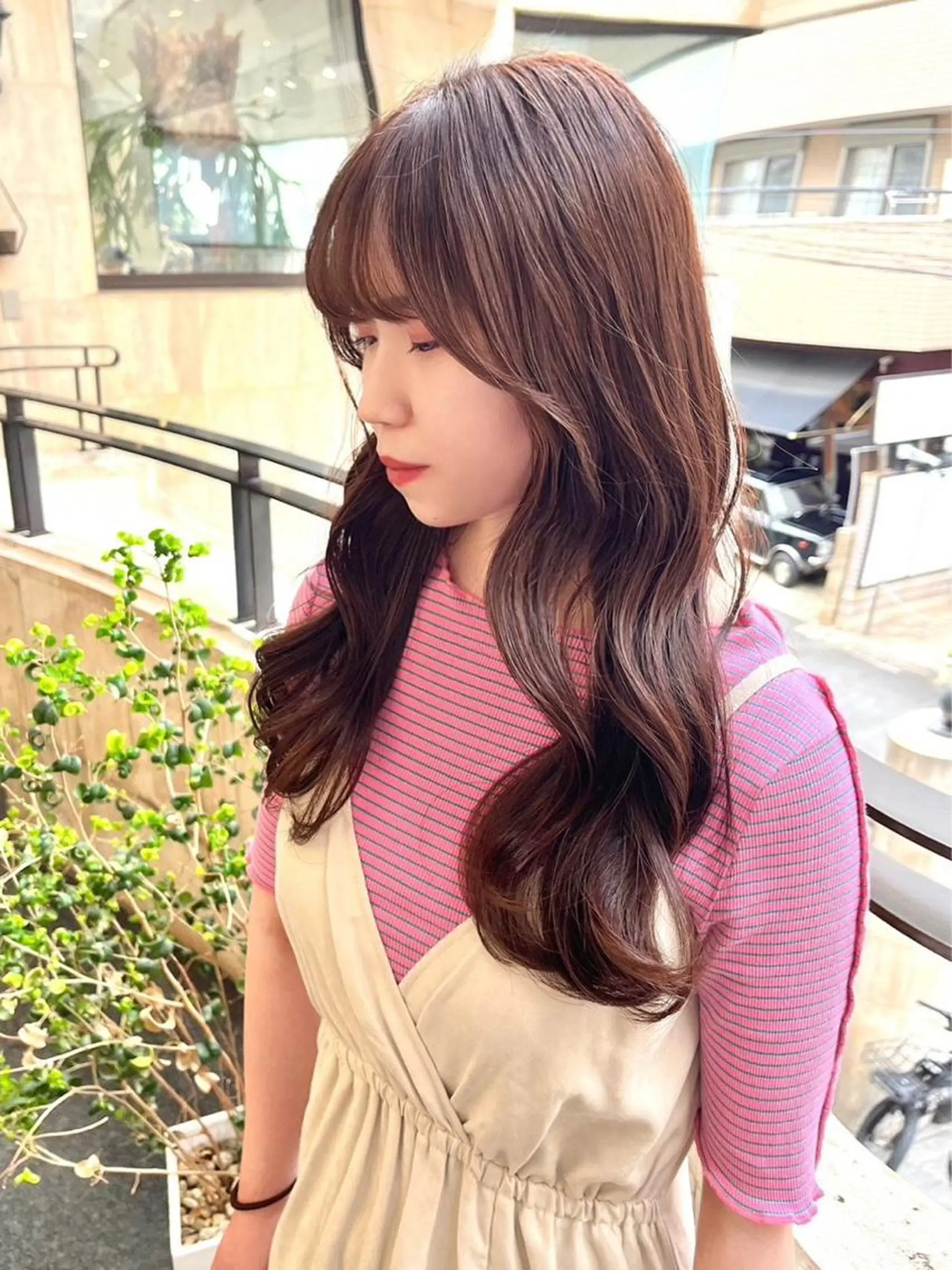 ロング カラー ブリーチ ダブルカラー ハイライトカラー ブリーチなしカラー ハイライト カット ヘアカラー トリートメント ブリーチなし✨艶髪 カラー𓃲YAGIのヘアスタイル