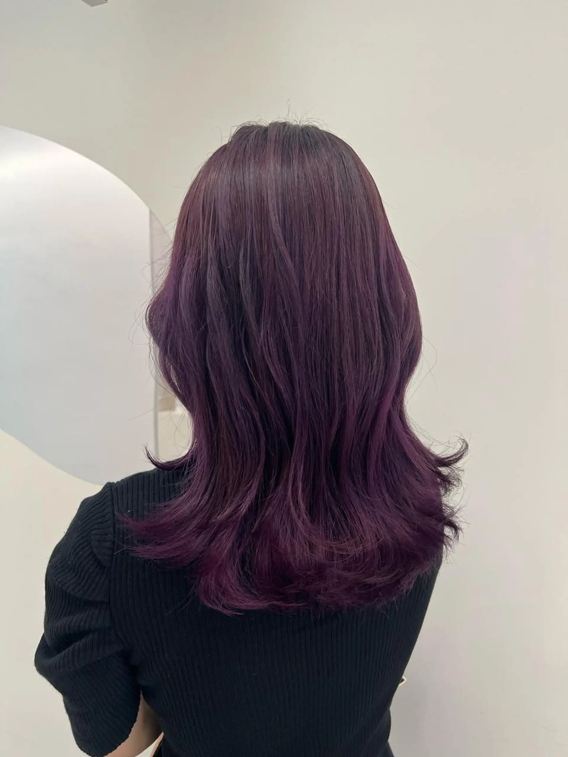 セミロング カラー ブリーチ パープルカラー ヘアカラー 韓国ヘア☁️ mitsukiのヘアスタイル