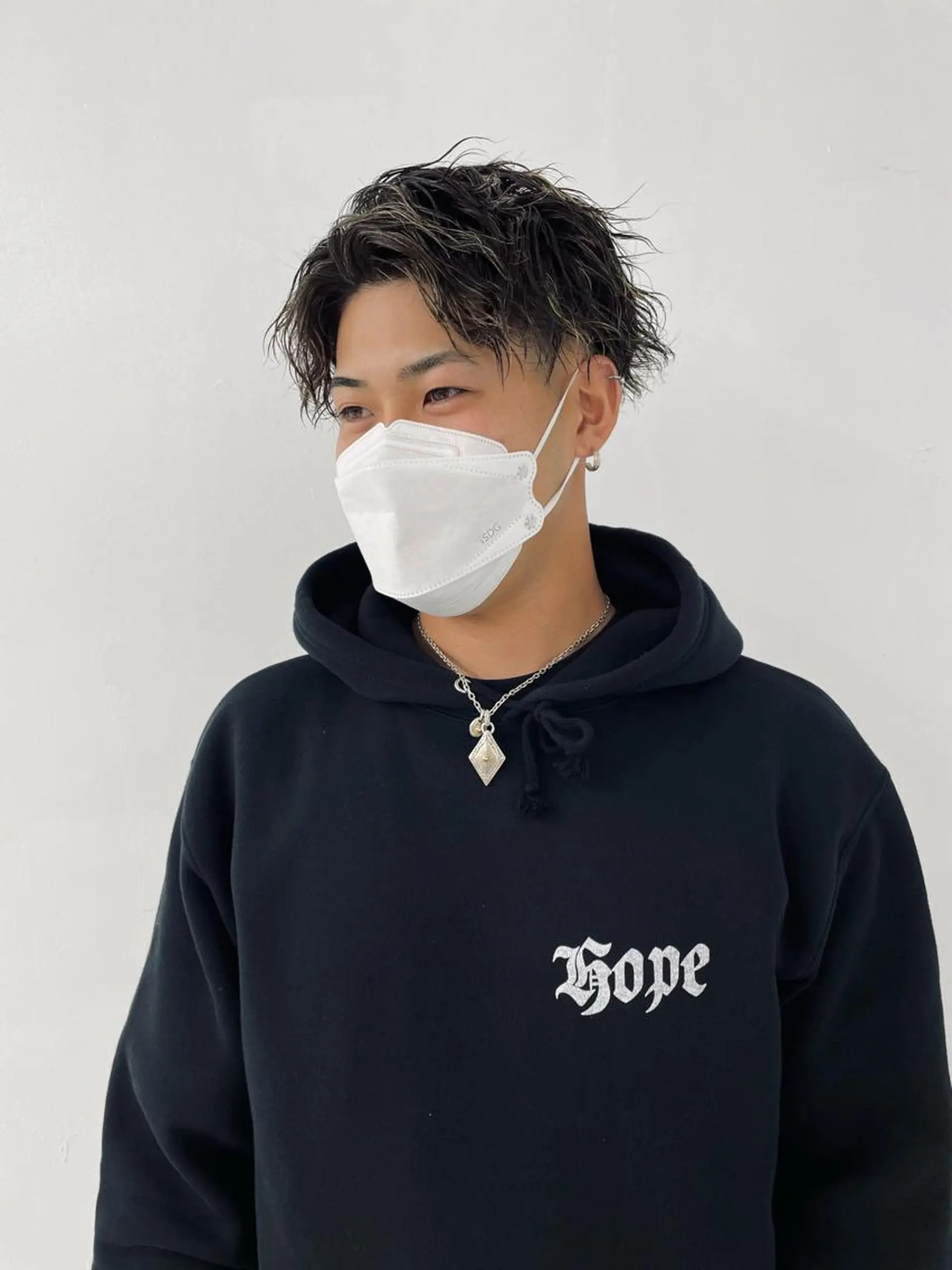 カラー パーマ メンズ スパイキーパーマ 柏NO1 藤本葉のヘアスタイル