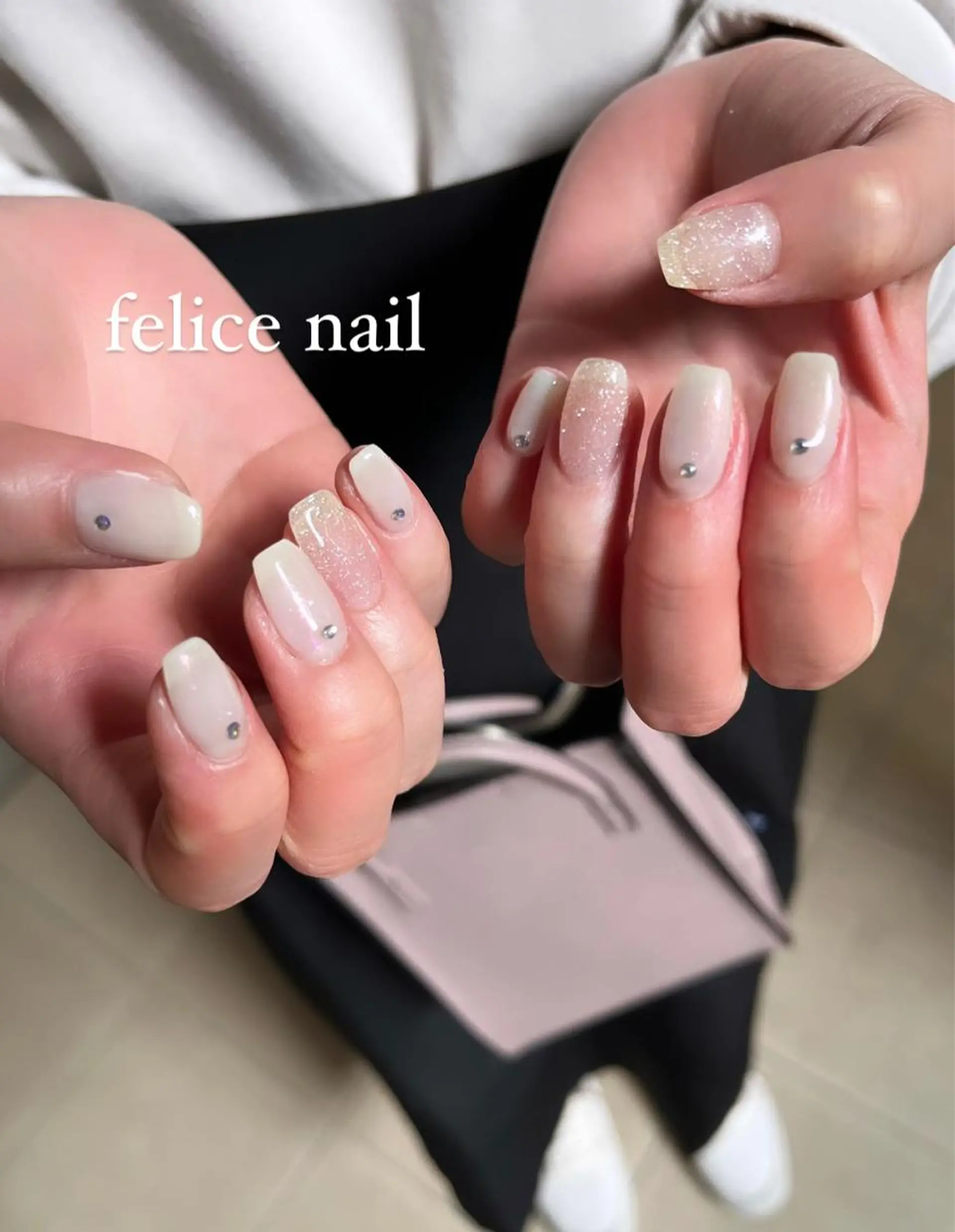ネイル ジェルネイル ニュアンスネイル オフィスネイル パラジェル 春ネイル felice nailのネイルデザイン