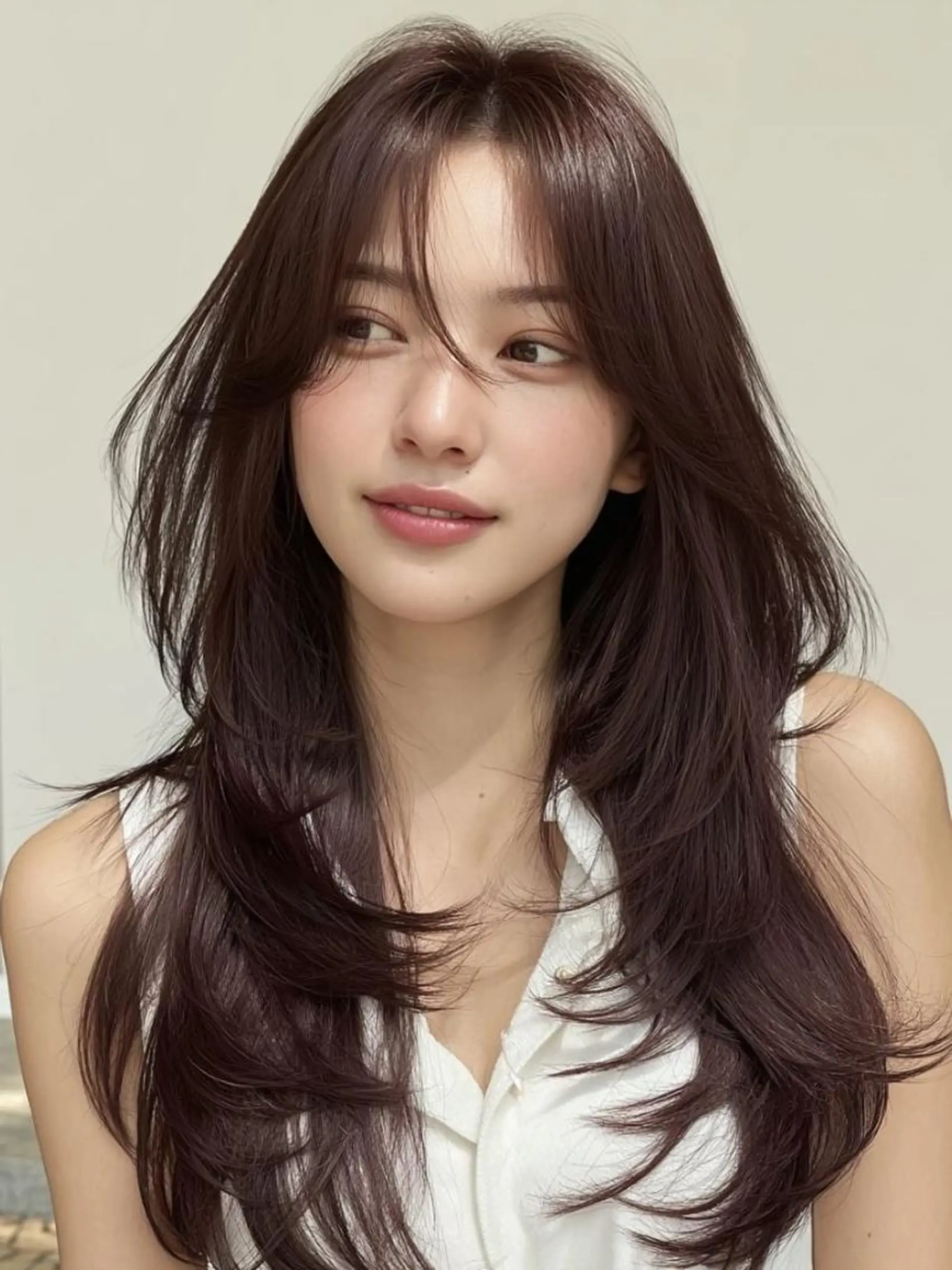 カラー ロング カット ヘアカラー 🎀韓国レイヤー YURINA🎀のヘアスタイル