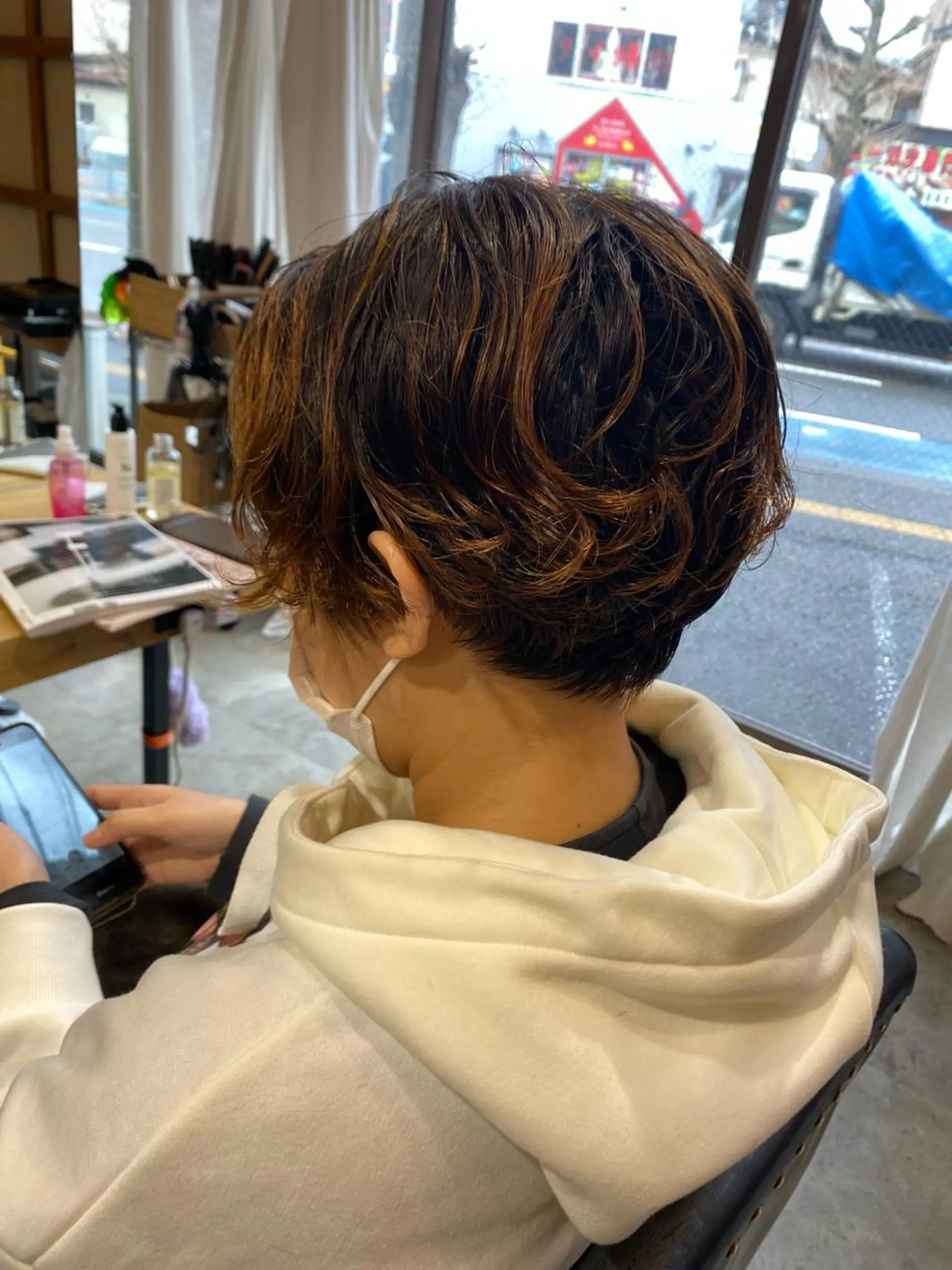 ショート パーマ 小日向 沙織のヘアスタイル