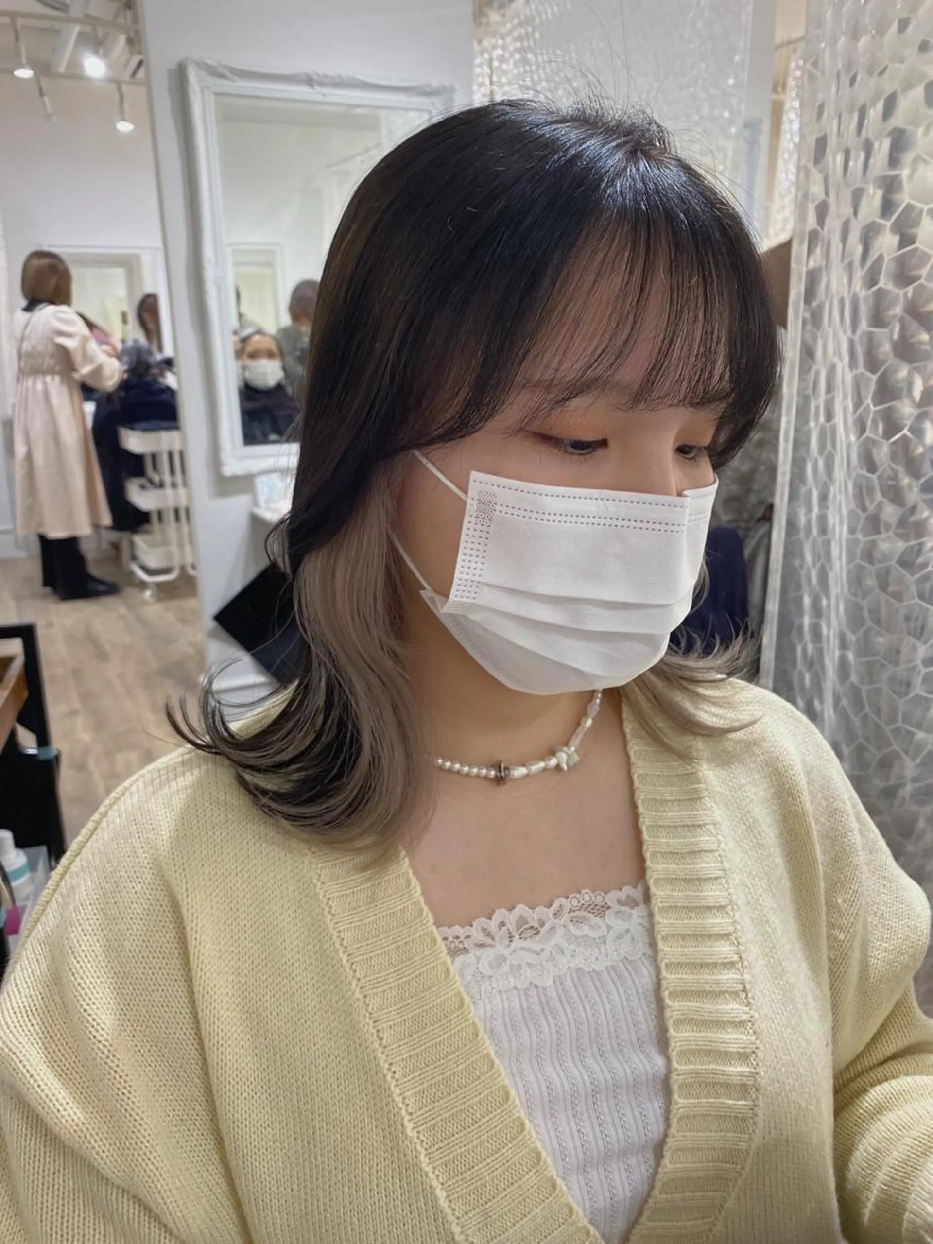 ミディアム カラー ヘアアレンジ 🧡梅田ハイトーン カラー🧡runaのヘアスタイル