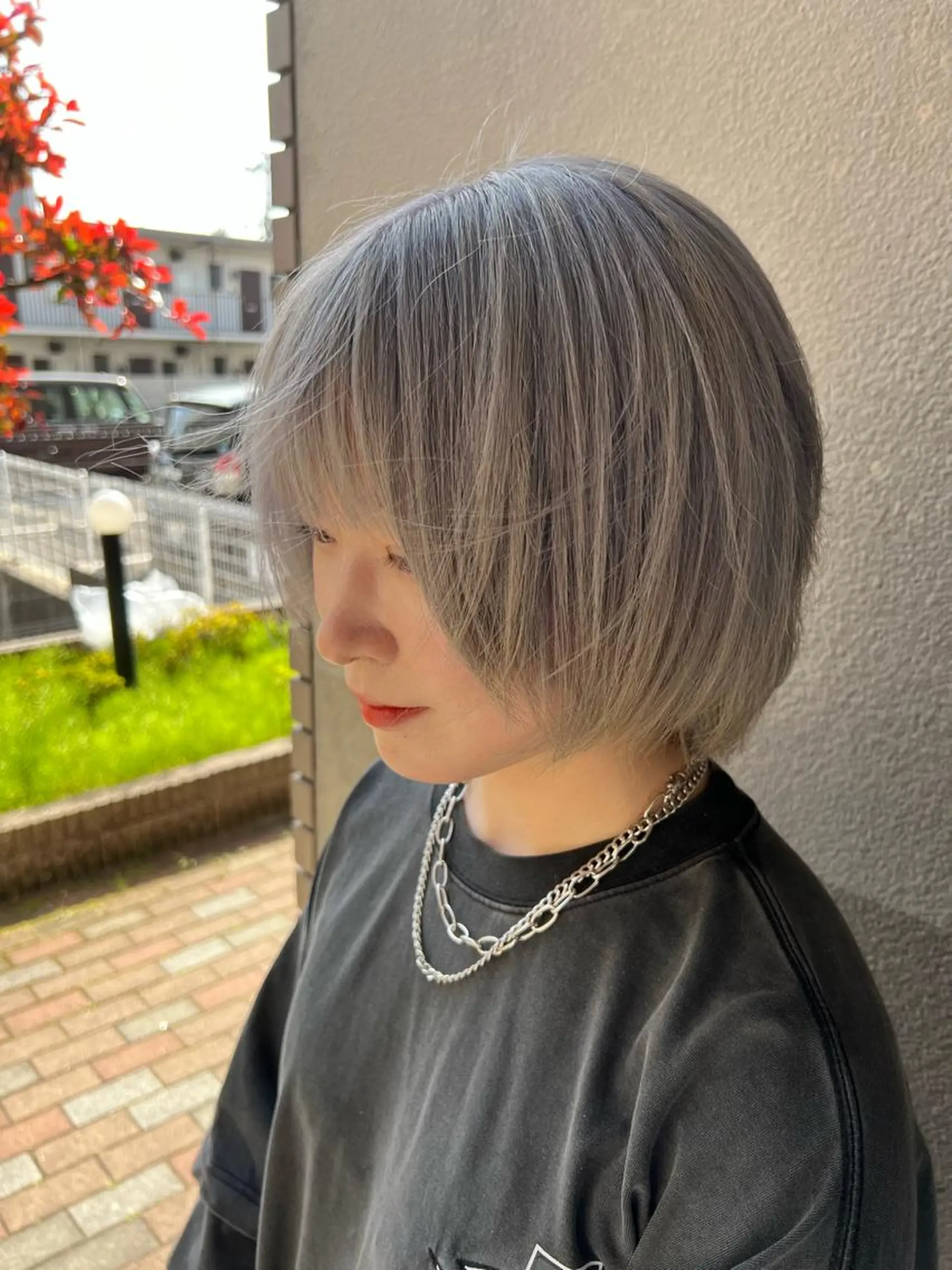 ミディアム カラー グレージュ 🐰ハイトーンカラー 畠山　渡🐰のヘアスタイル