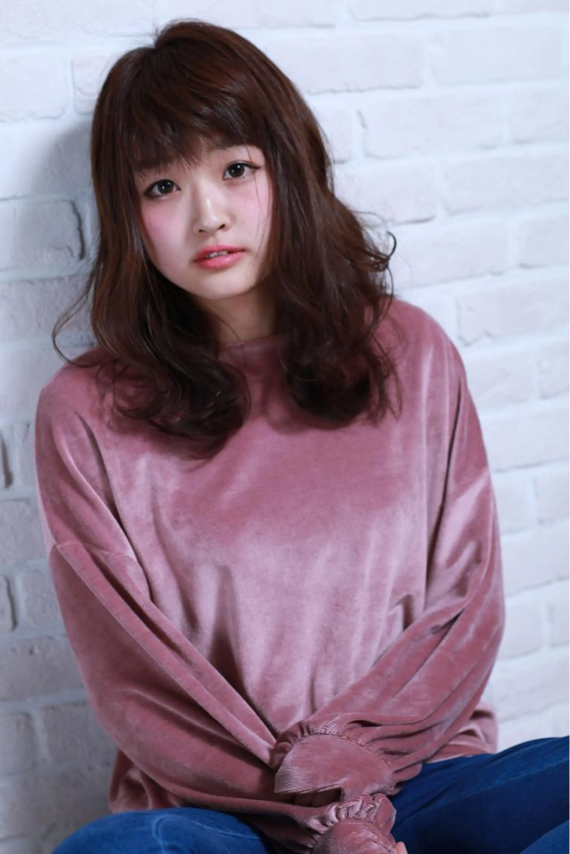 ミディアム 韓国レイヤー×透明感 カラー/山崎一輝のヘアスタイル