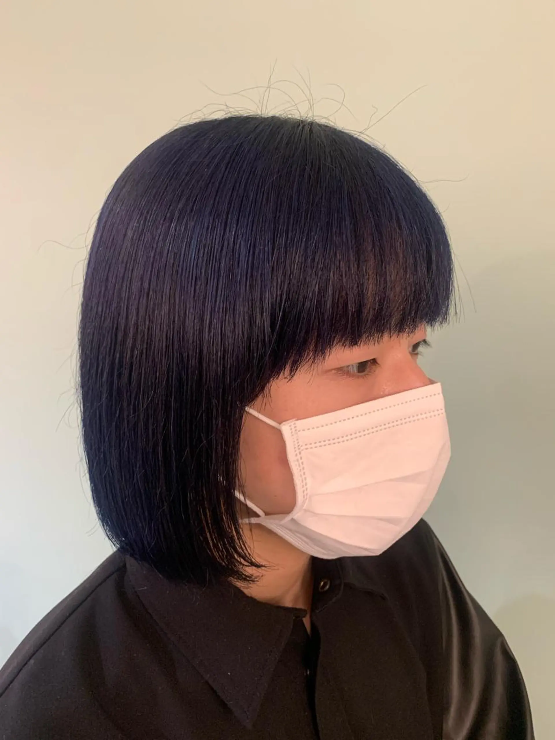 ショート カラー ネイビーカラー ヘアカラー トリートメント ハイトーン/メンズ/ ウルフ特化   小松のヘアスタイル