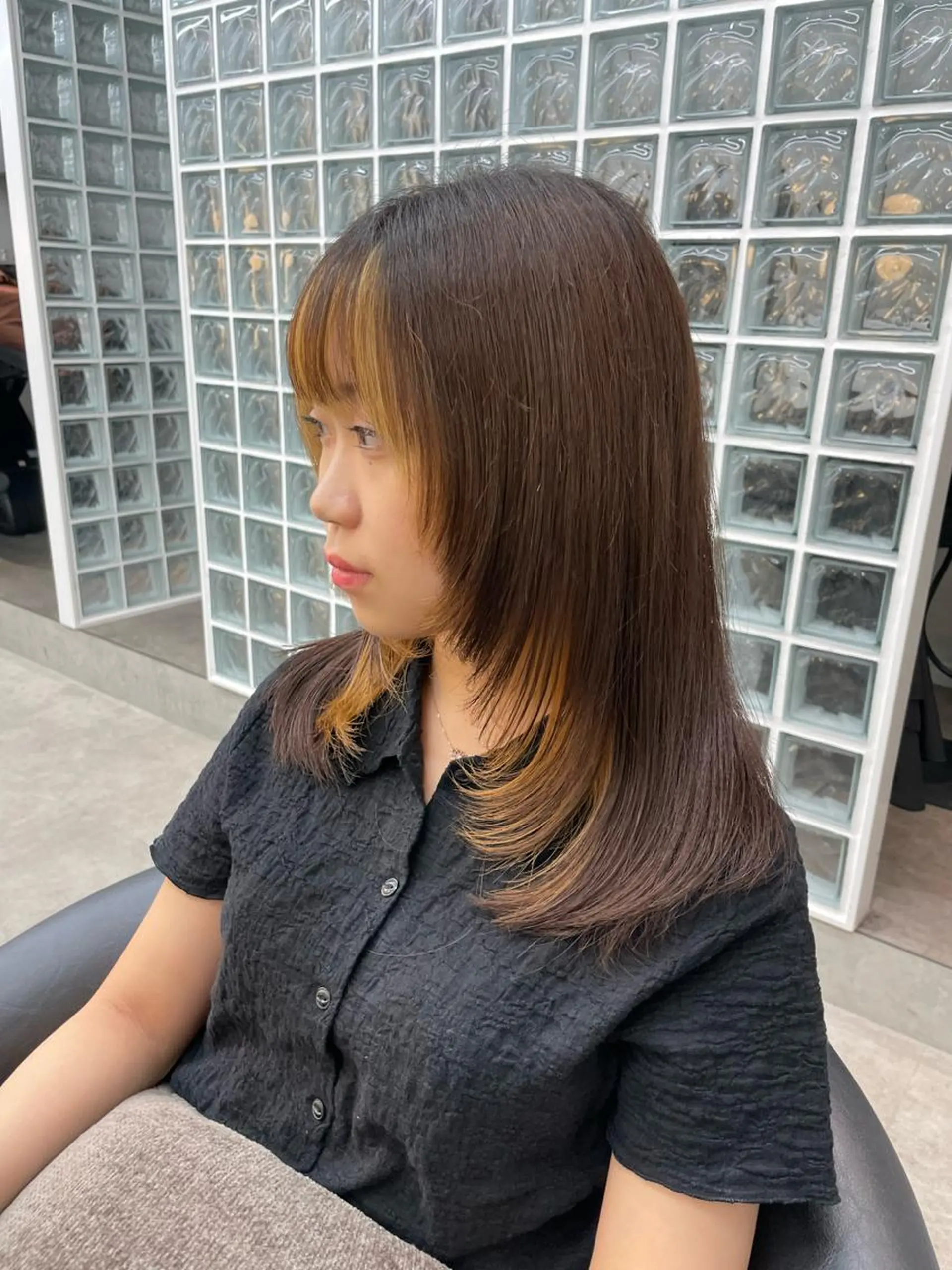 ミディアム Misaki /ボブ/縮毛矯正のヘアスタイル