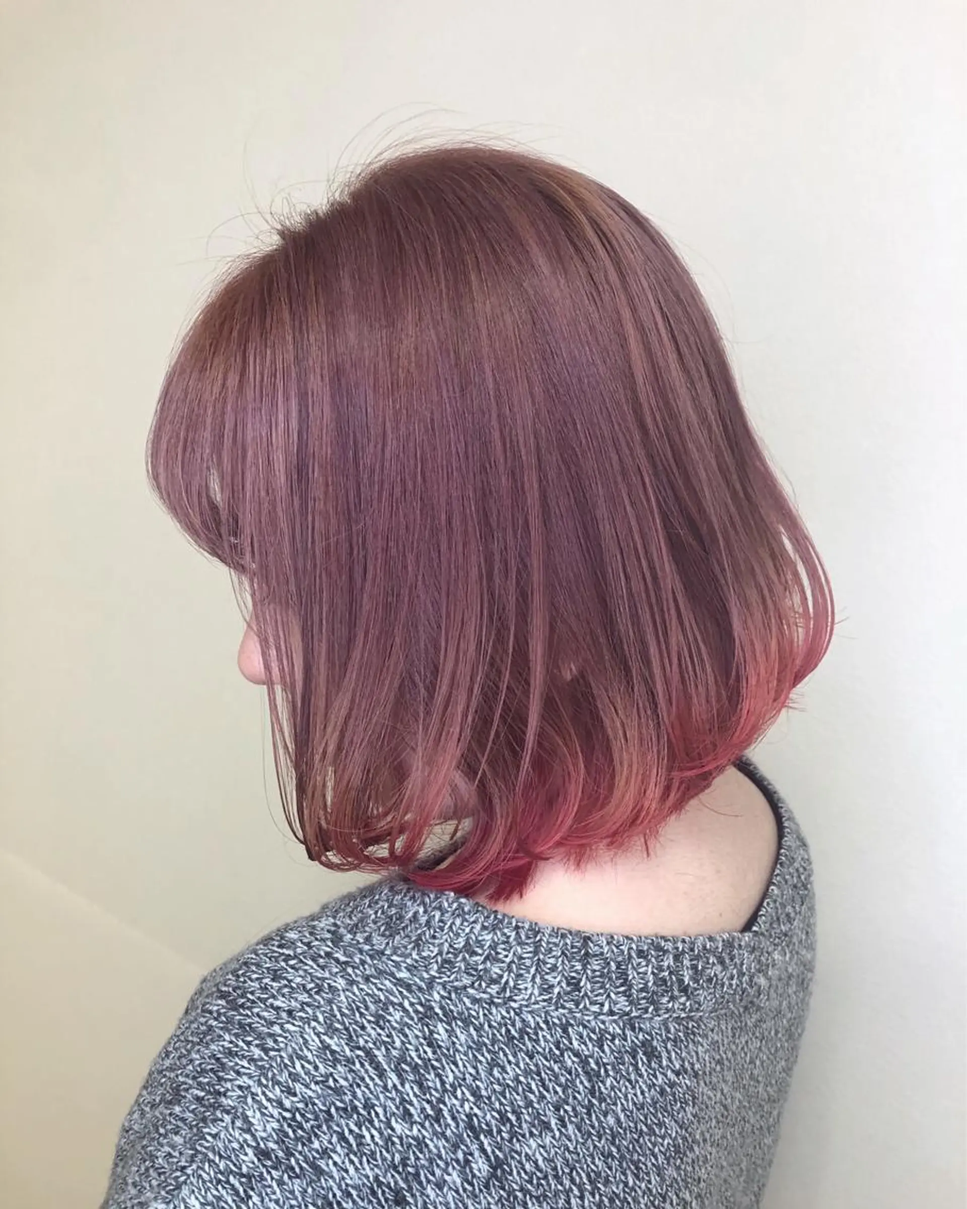 ミディアム カラー ヘアアレンジ ピンクカラー パープルカラー シアーピンク 似合わせカット enurk店 🍋 M I K U  *のその他イメージ