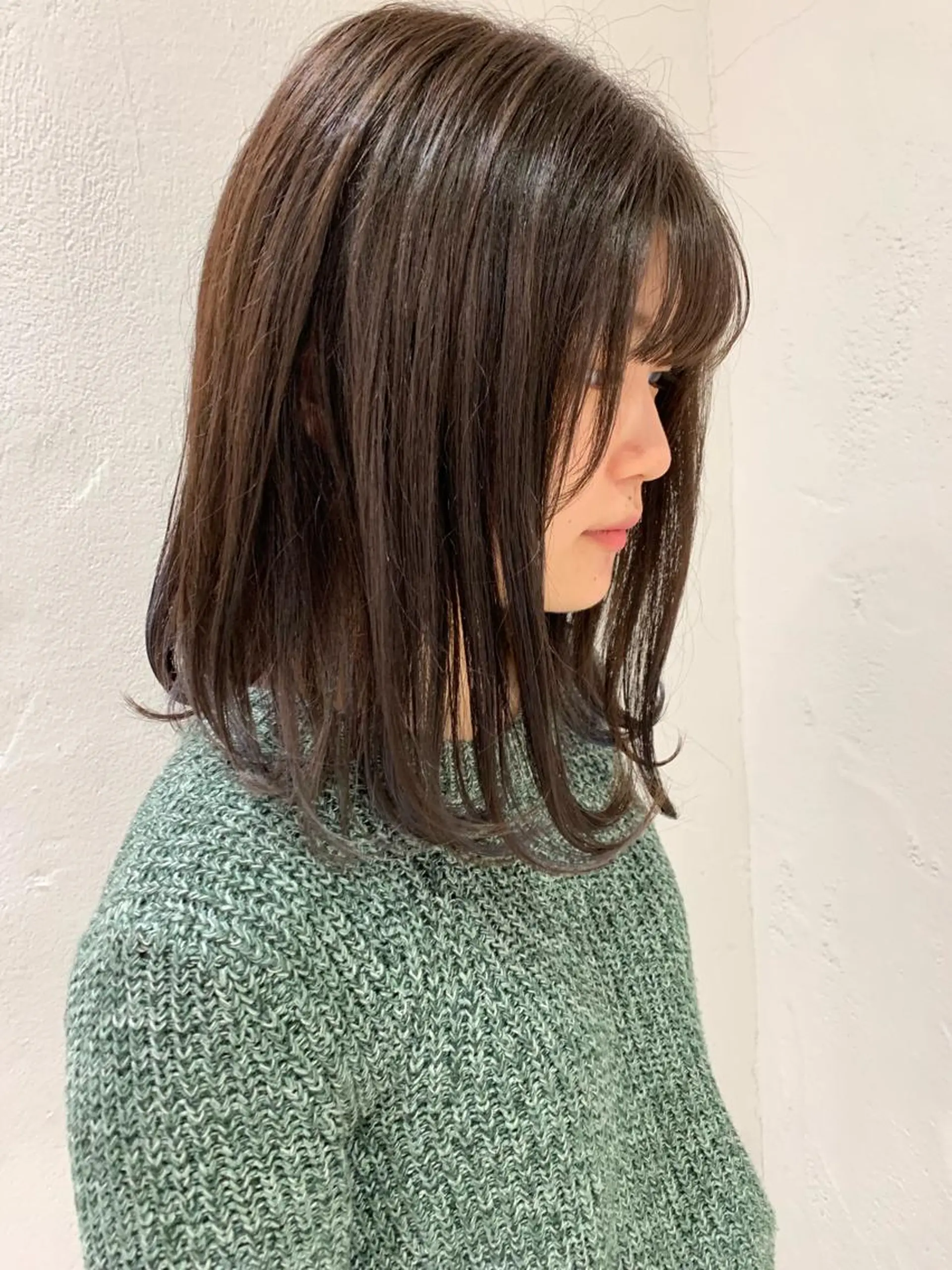 ミディアム カラー ヘアアレンジ ベージュカラー 透明感カラー 🫧透明感カラー/ ボブ/小笠原汐海🪽のヘアスタイル
