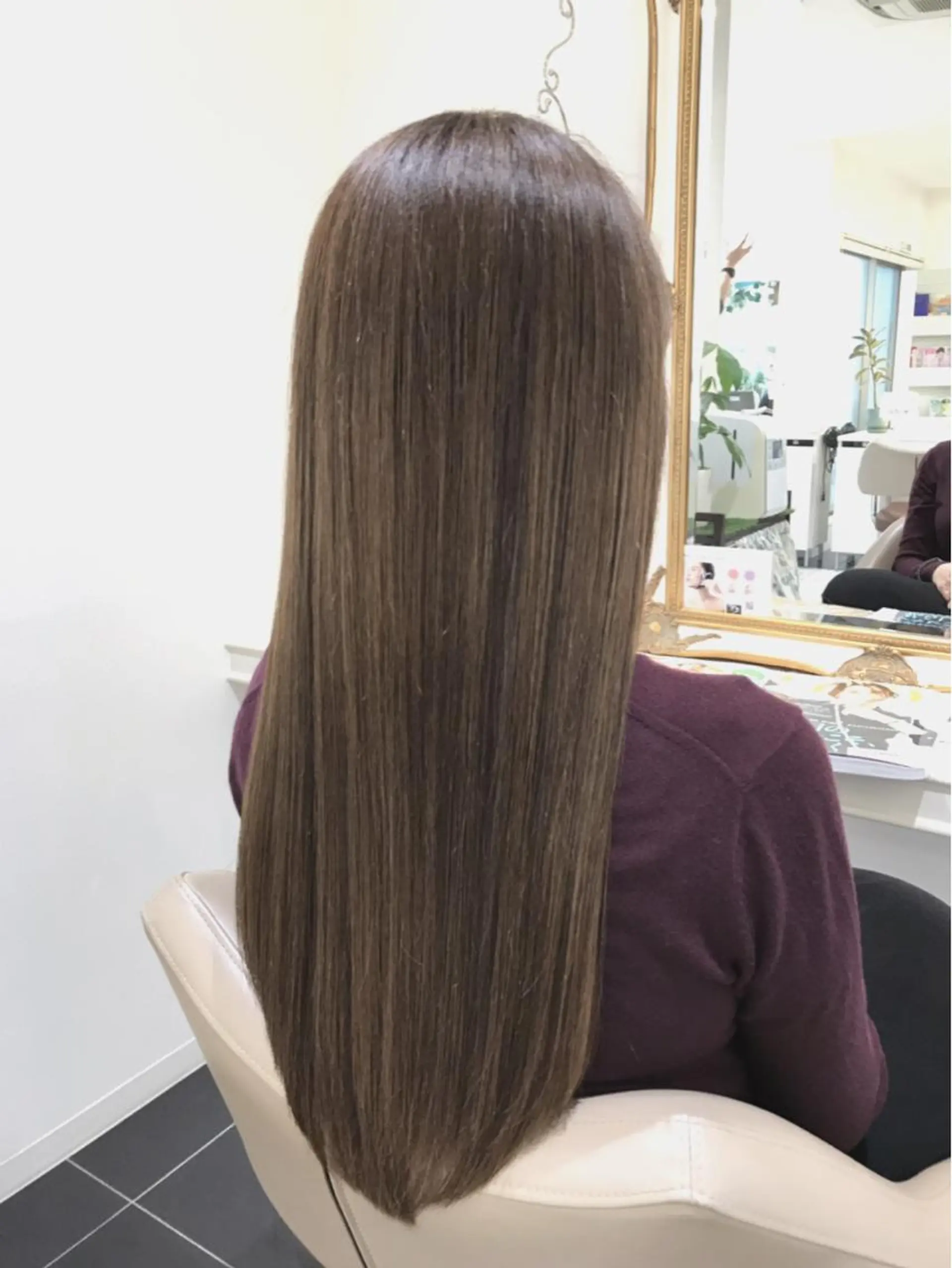 ロング カラー 透明感カラー イルミナカラー 髪質改善 山崎俊輔/髪質改善 /バレイヤージュのヘアスタイル