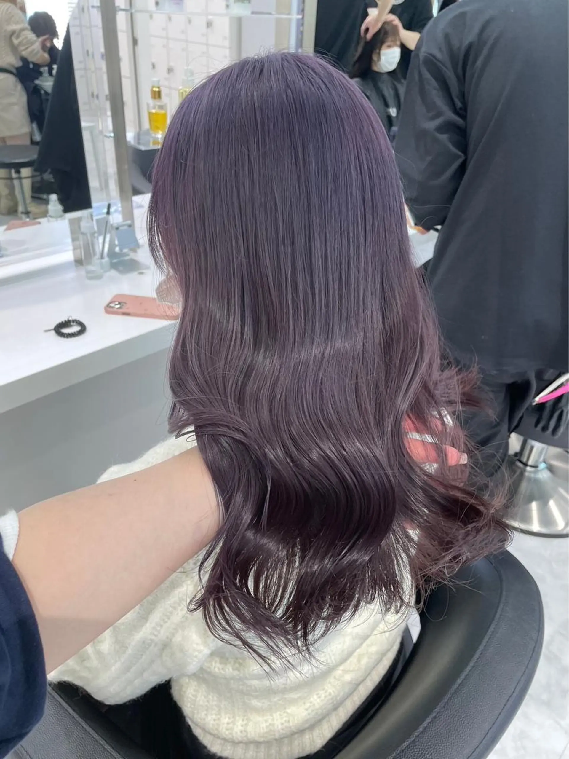 ロング カラー ブリーチ ブラウンカラー ダブルカラー ラベンダーカラー ブリーチなしカラー ブリーチなし🩶 グレージュのヘアスタイル