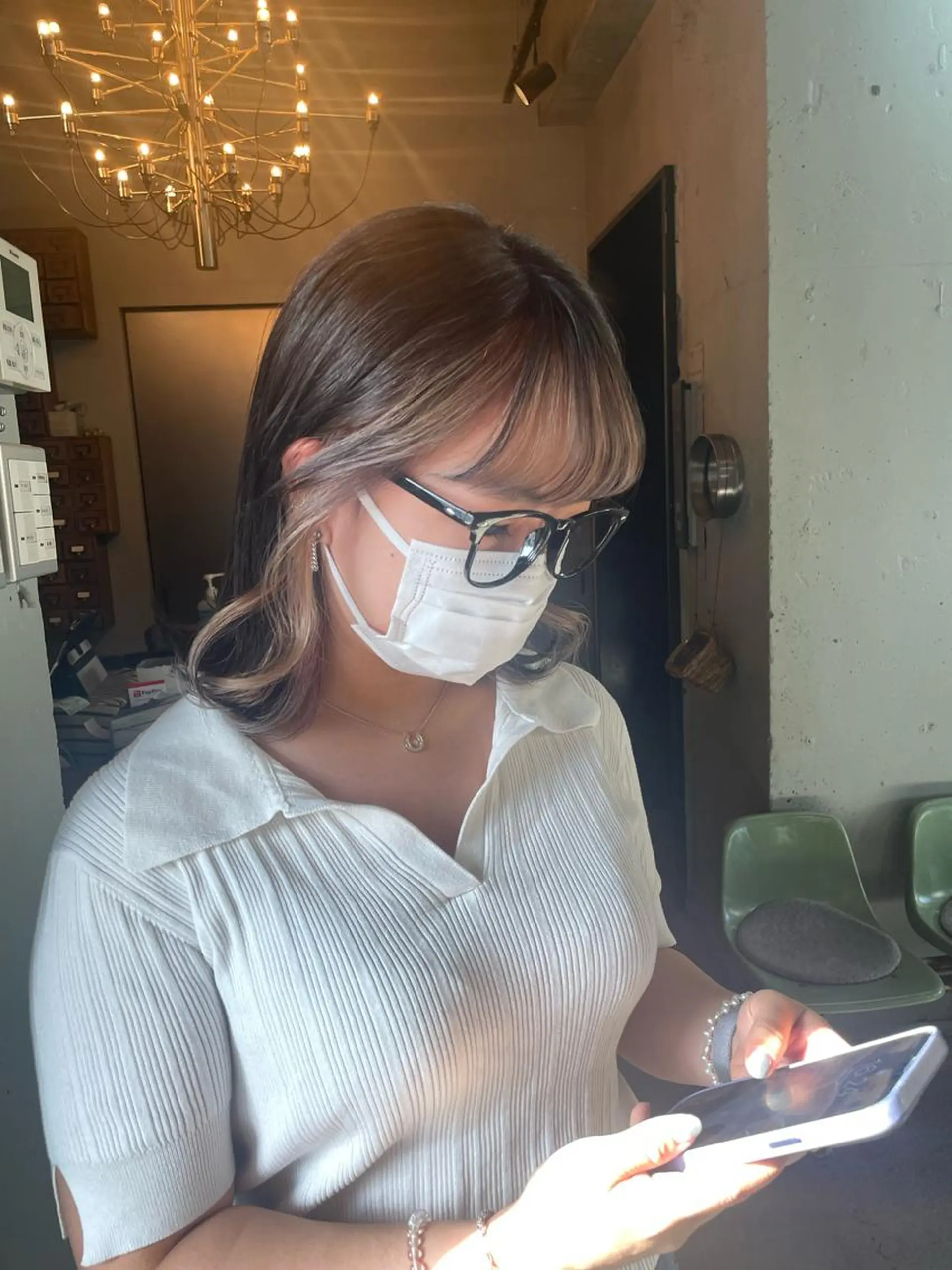 ミディアム ミディアムパーマ ハイライト 髪質改善 縮毛矯正 トリートメント ヘアカラー トリートメント 🌼褒められヘア🌼 kaoのヘアスタイル