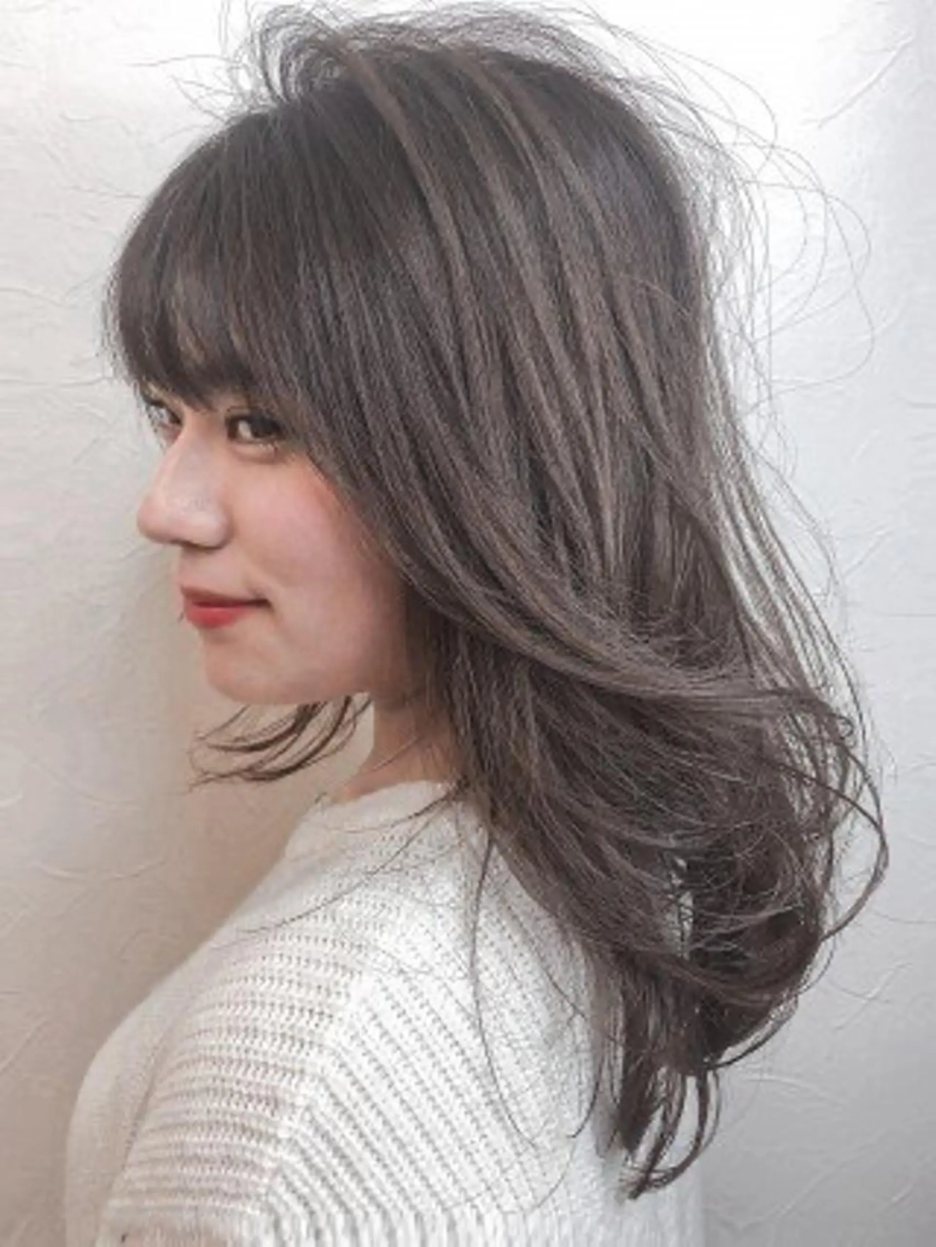 セミロング カラー 韓国風レイヤー ショート/犬塚 優介のヘアスタイル