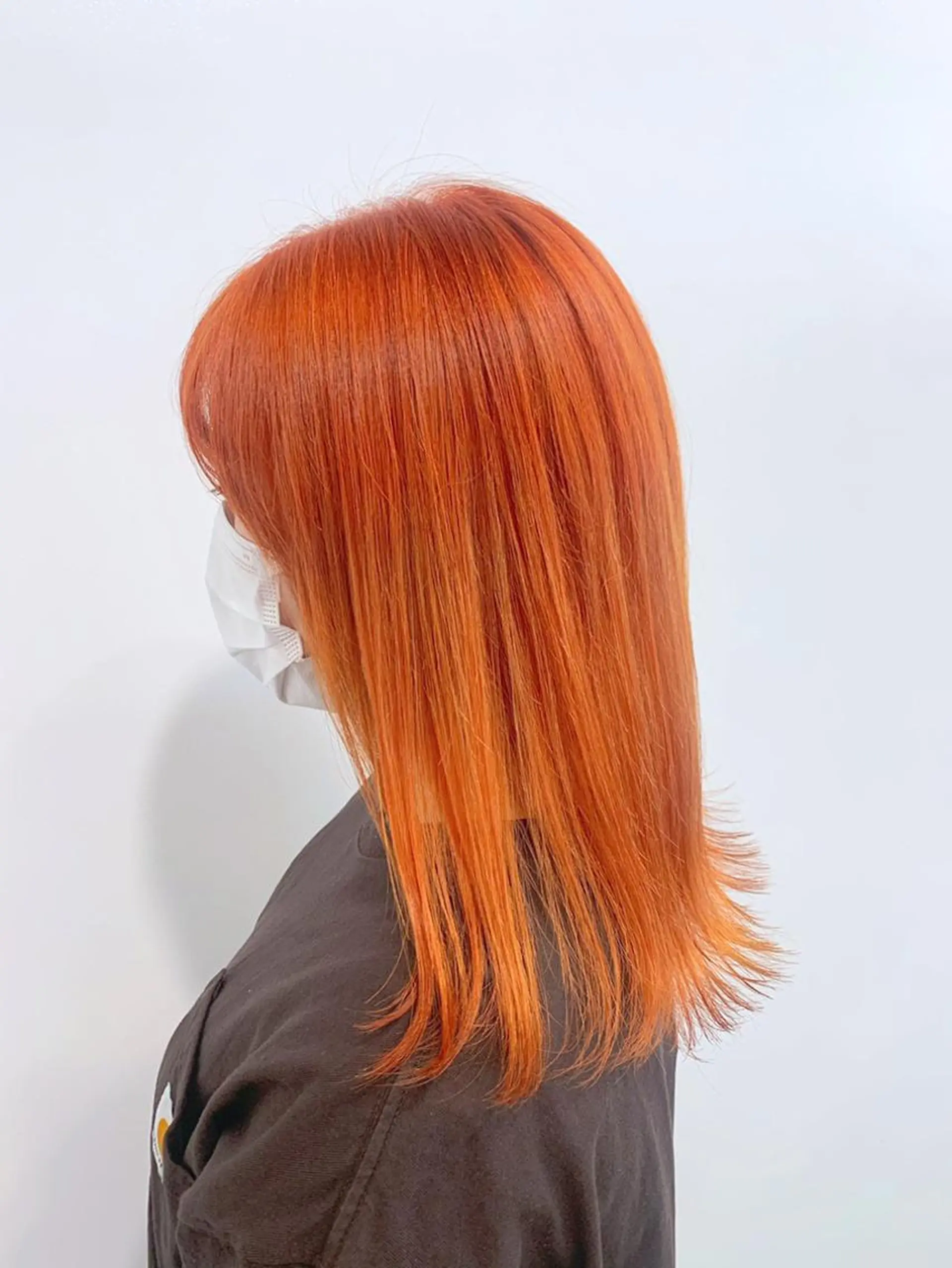 ミディアム カラー ヘアアレンジ オレンジ ヘアカラー 🍒暖色✖️レイヤー ／Haruna🍒のヘアスタイル