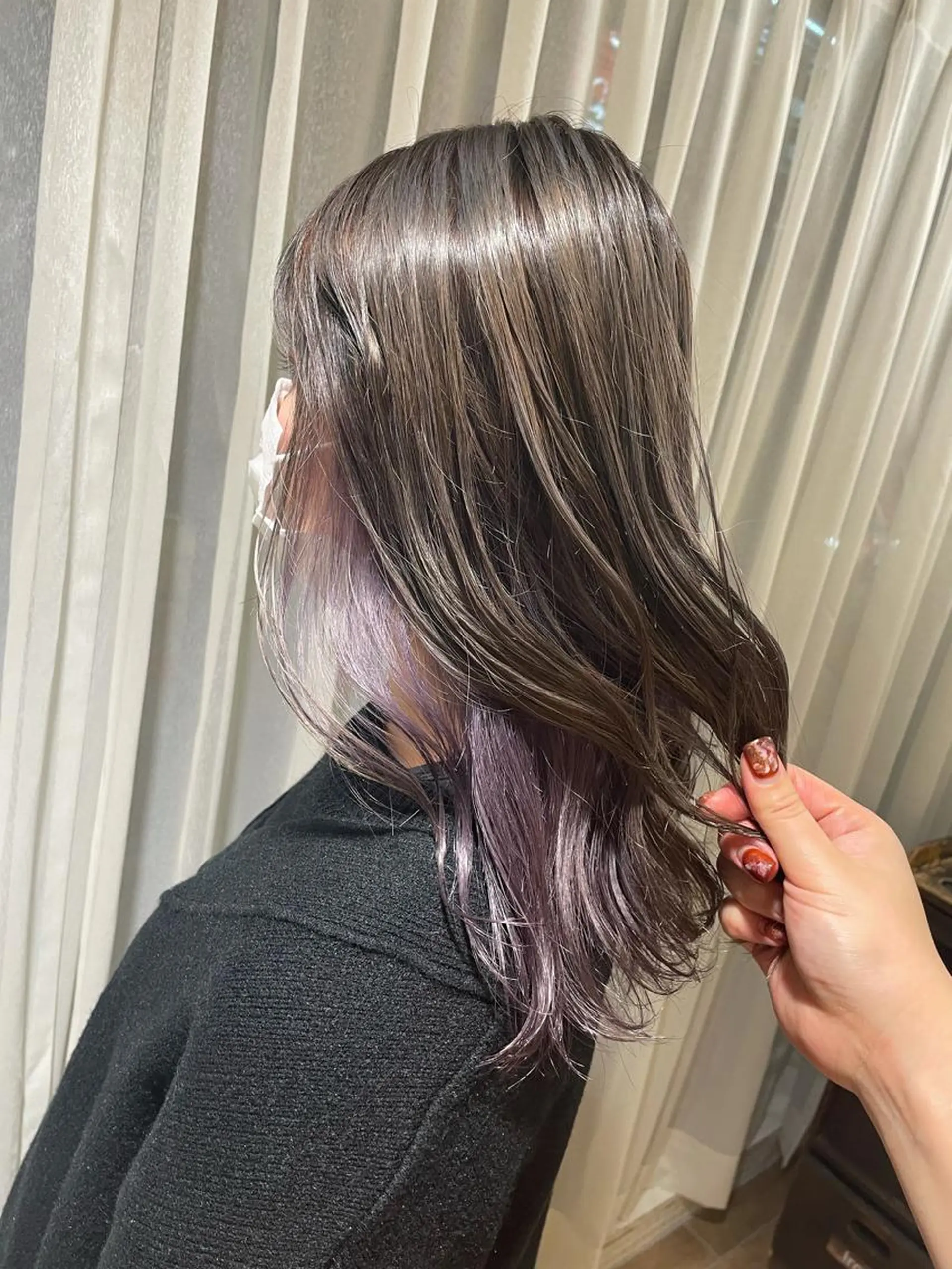 セミロング カラー ヘアアレンジ ヘアカラー ハイトーンピンク🍑 ブリーチ🍑RINAのヘアスタイル