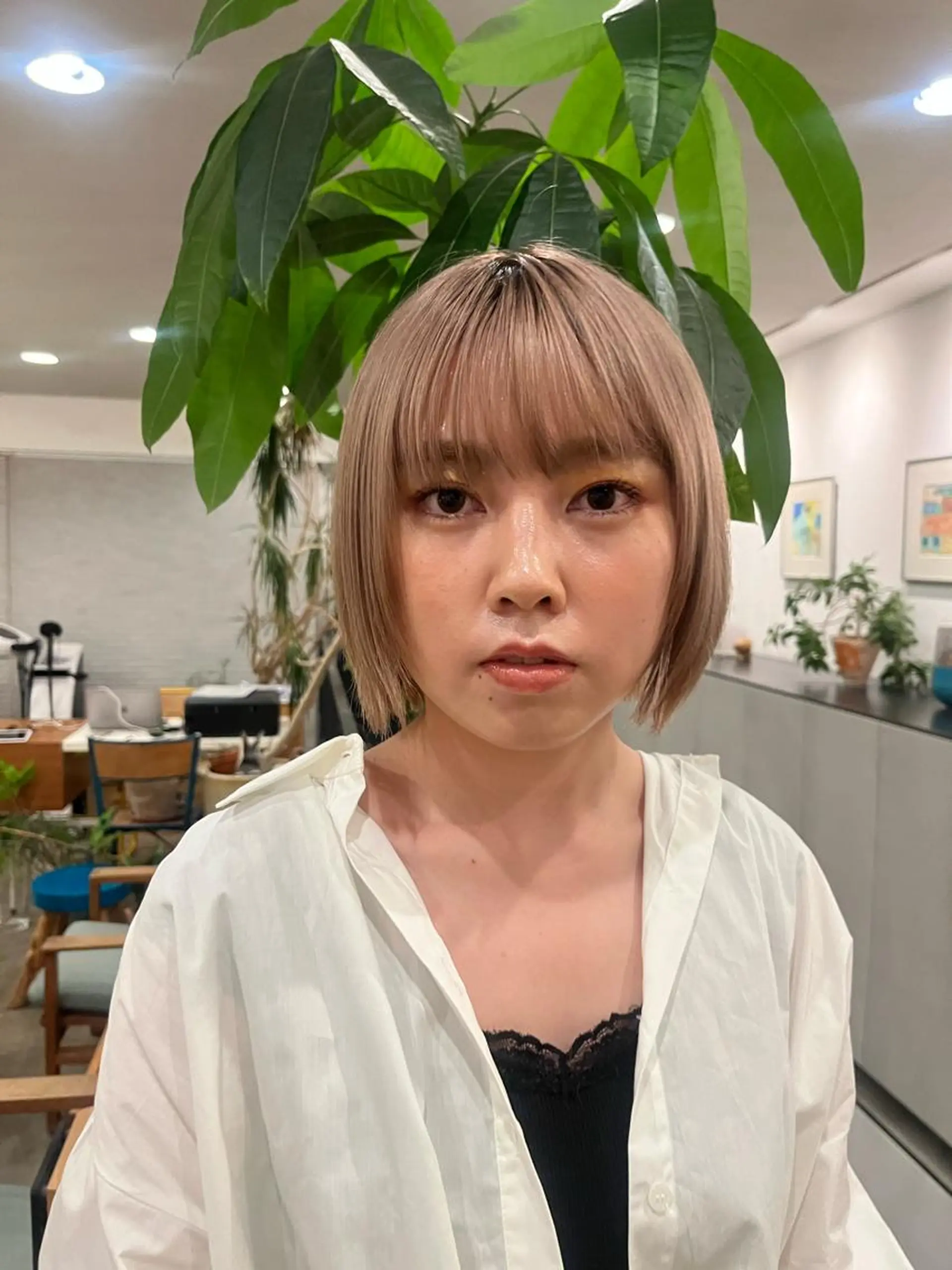 ショート カラー うる艶カラー/恵比寿 ベージュ/丸山陽平のヘアスタイル