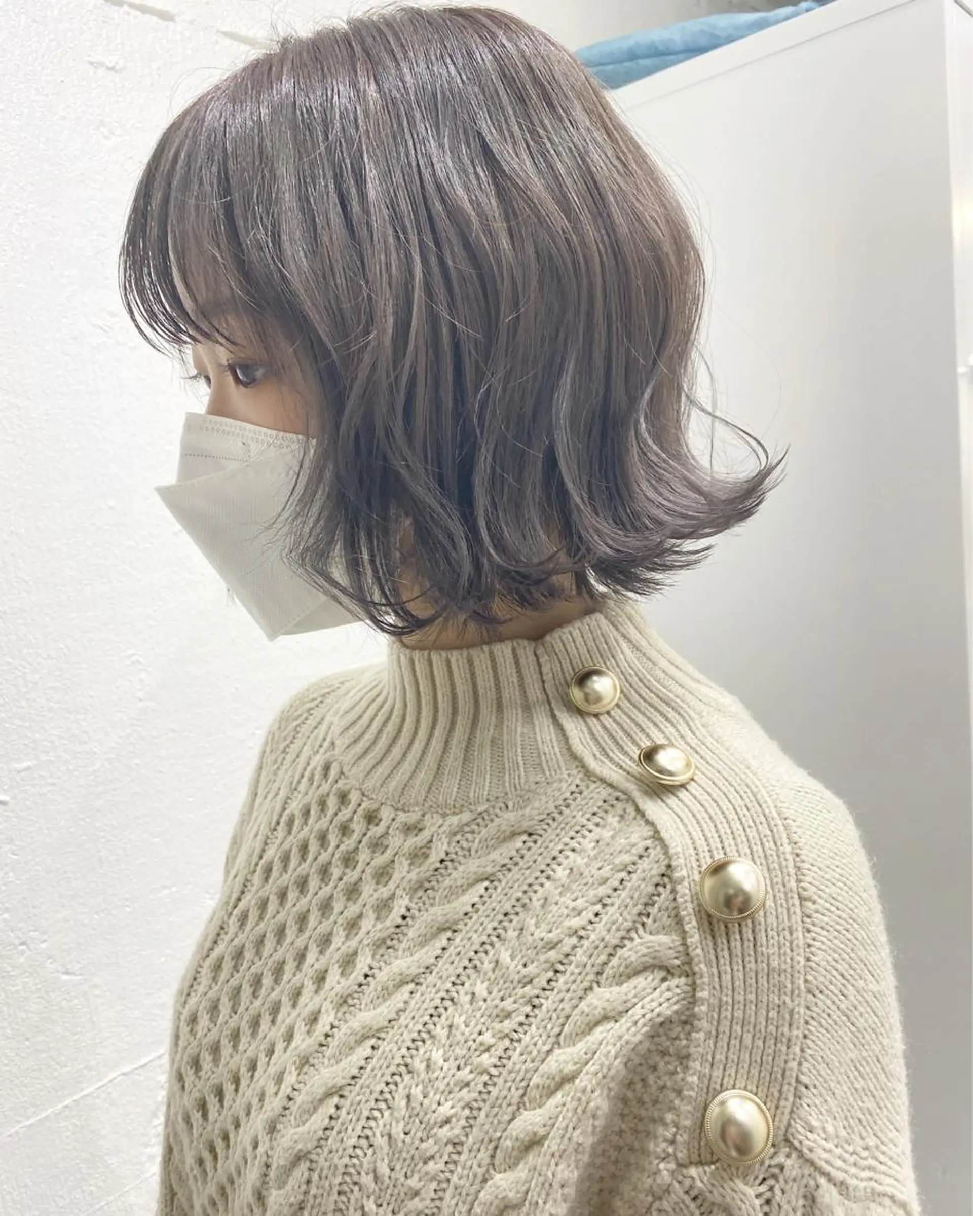 ショート カラー ヘアアレンジ 切りっぱなしボブ アッシュ アッシュグレー ベージュカラー 黒髪 ササキカズマ〻透明感 〻色落ち〻赤み消しのヘアスタイル