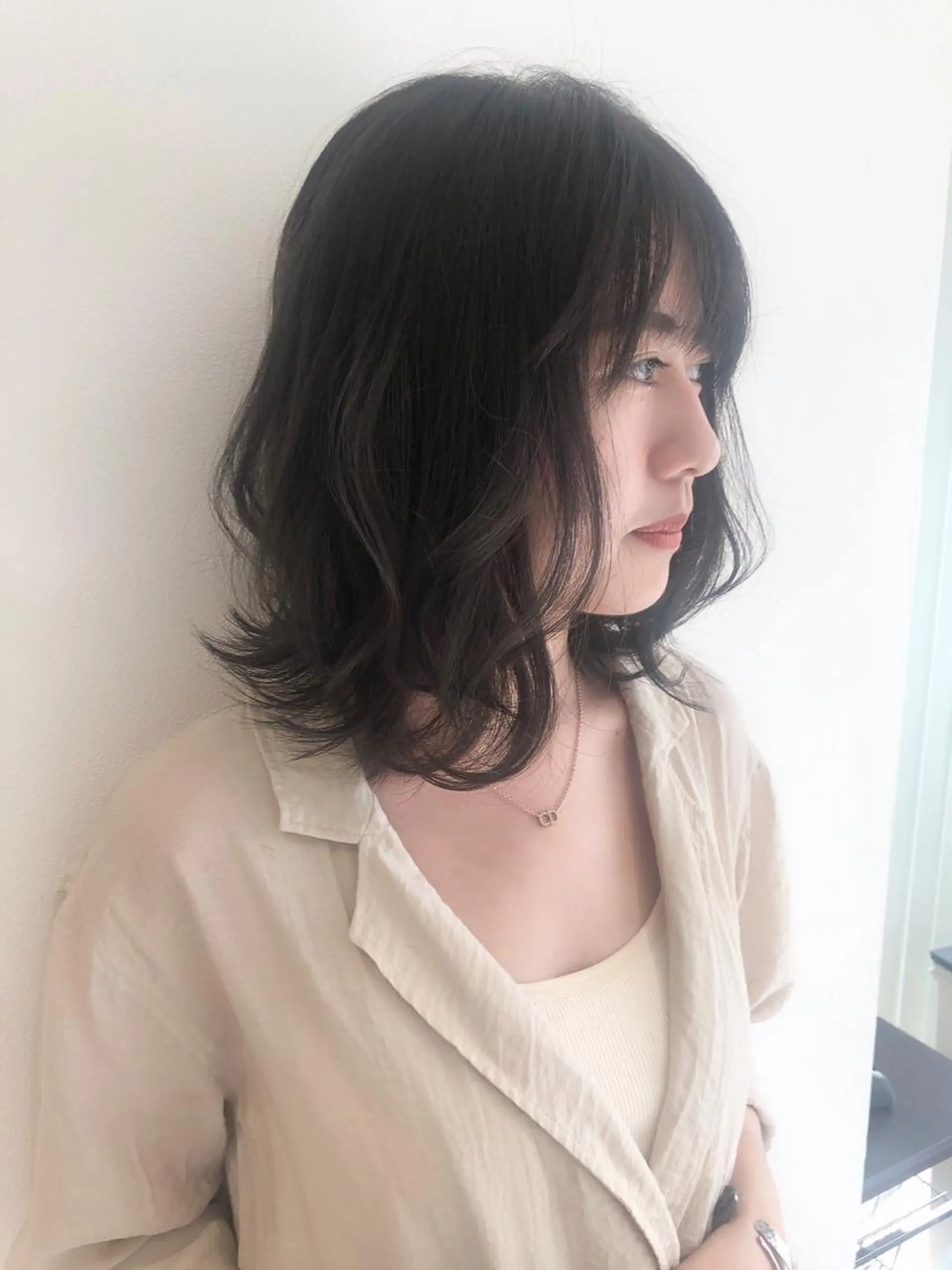 セミロング 似合わせカット 迫留由弥のヘアスタイル