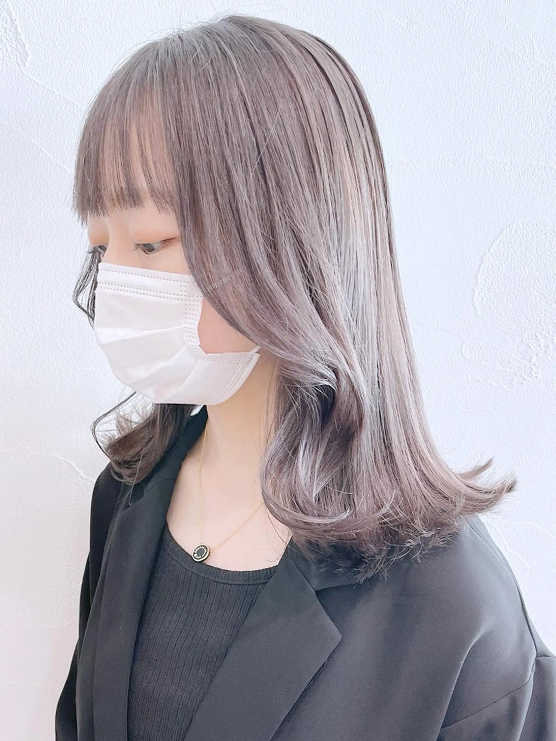 ミディアム カラー パーマ ヘアアレンジ グレージュ ITbyALBUM 中野店のヘアスタイル
