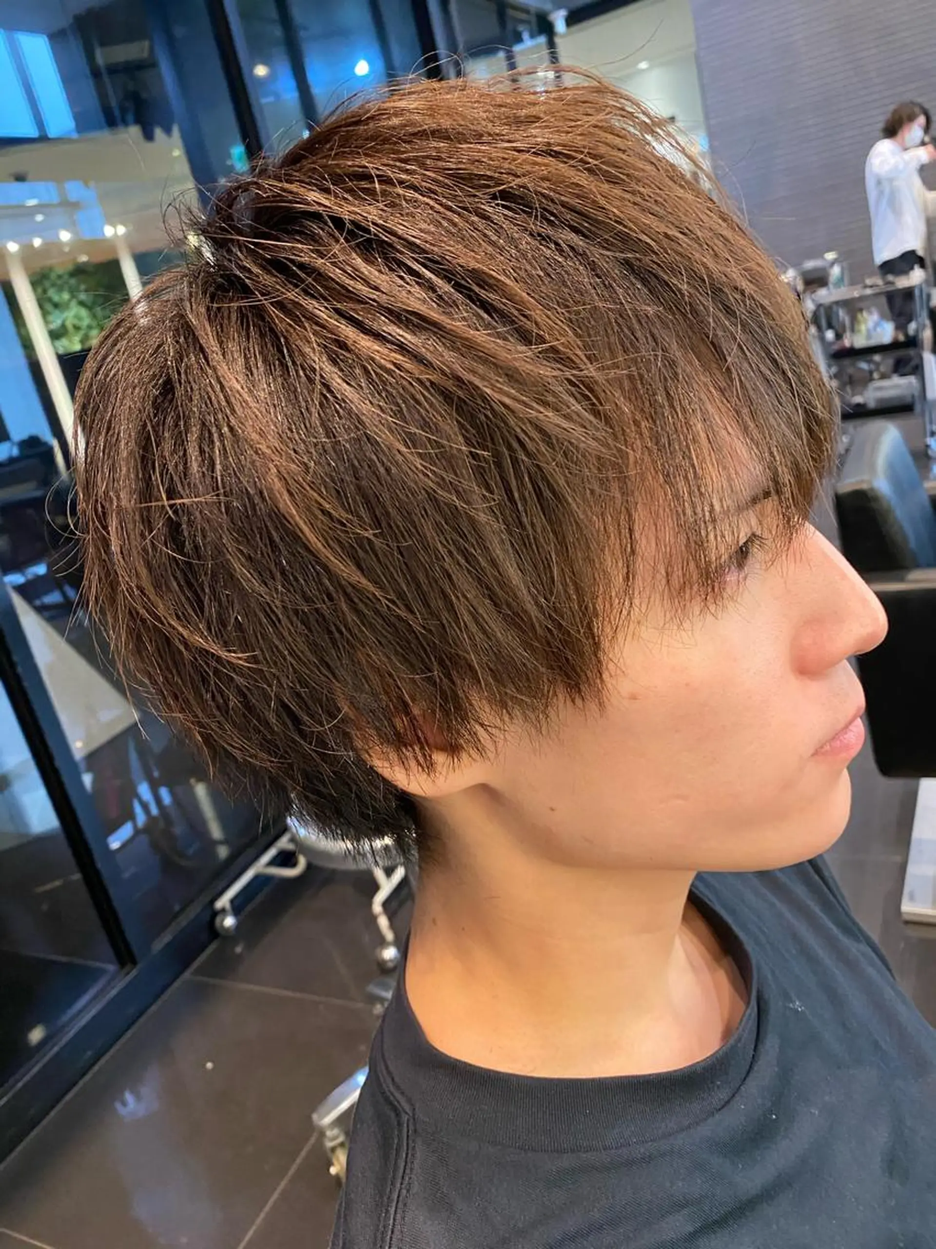 ショート メンズ メンズハイトーン メンズパーマ メンズショート ショートヘア 髪質改善/縮毛矯正 /メンズパーマ川田のヘアスタイル