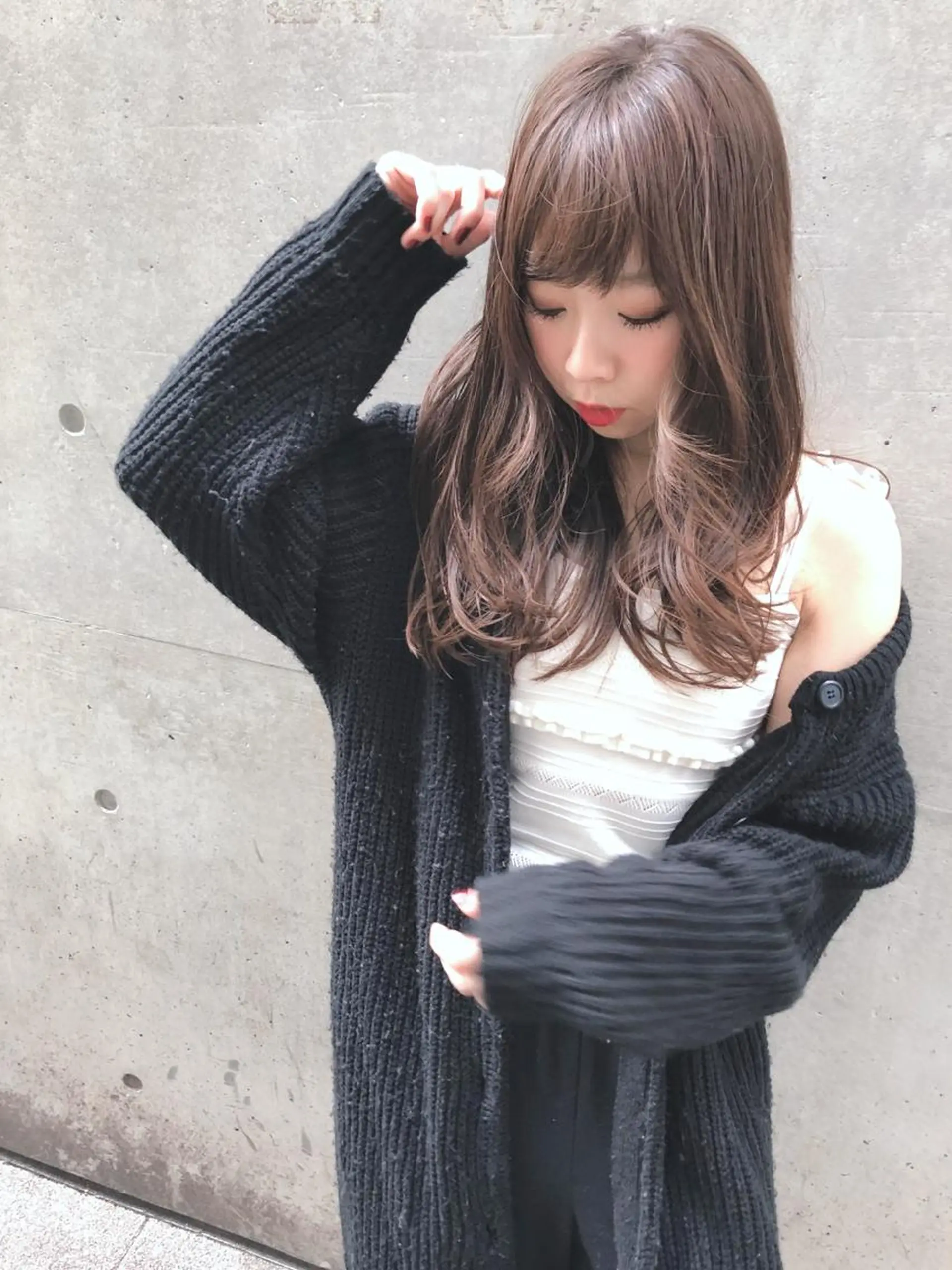 ミディアム カラー 髪質改善 中川　翔のヘアスタイル