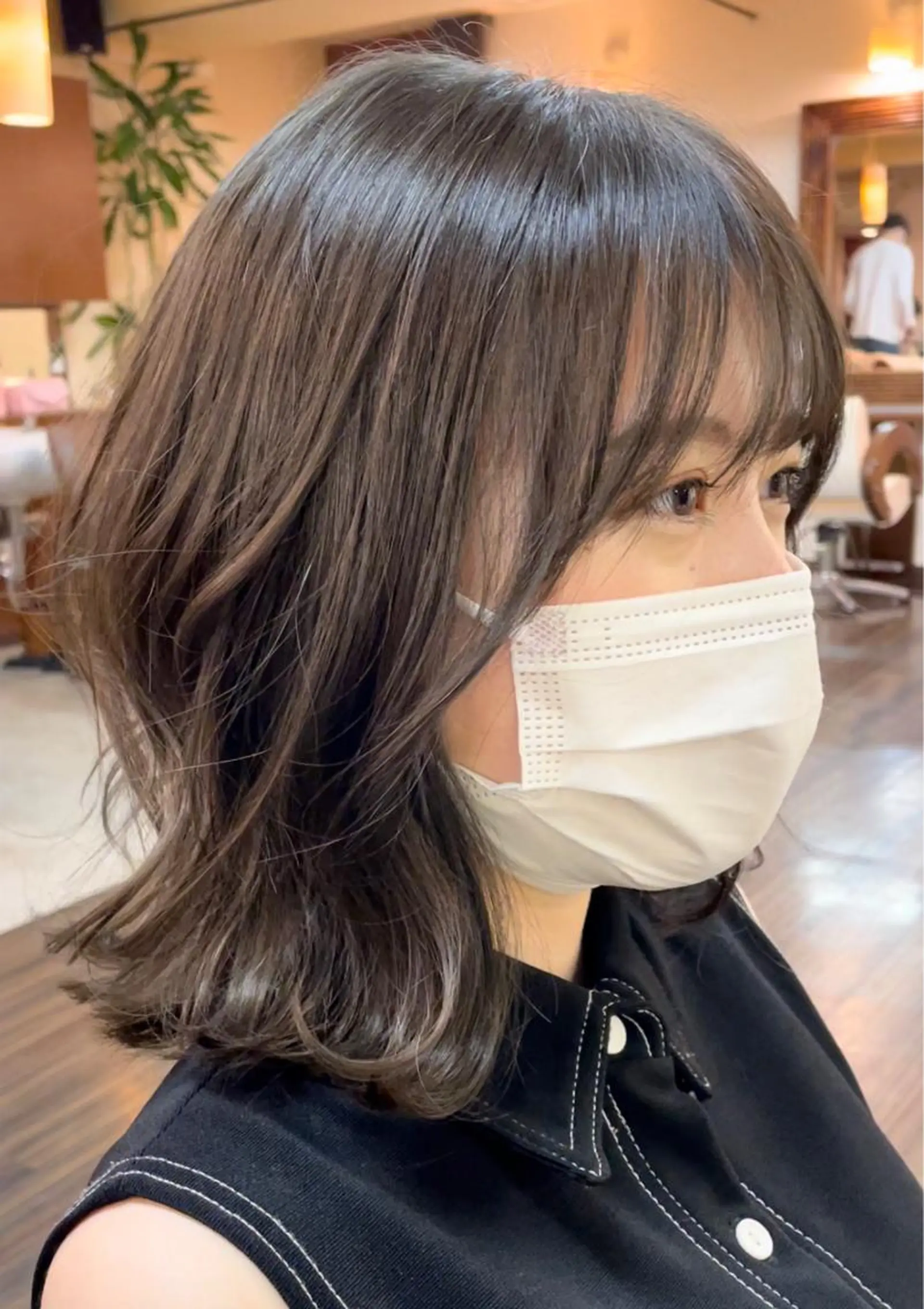 ミディアム カラー 縮毛矯正 トリートメント 古指 匠巳のヘアスタイル