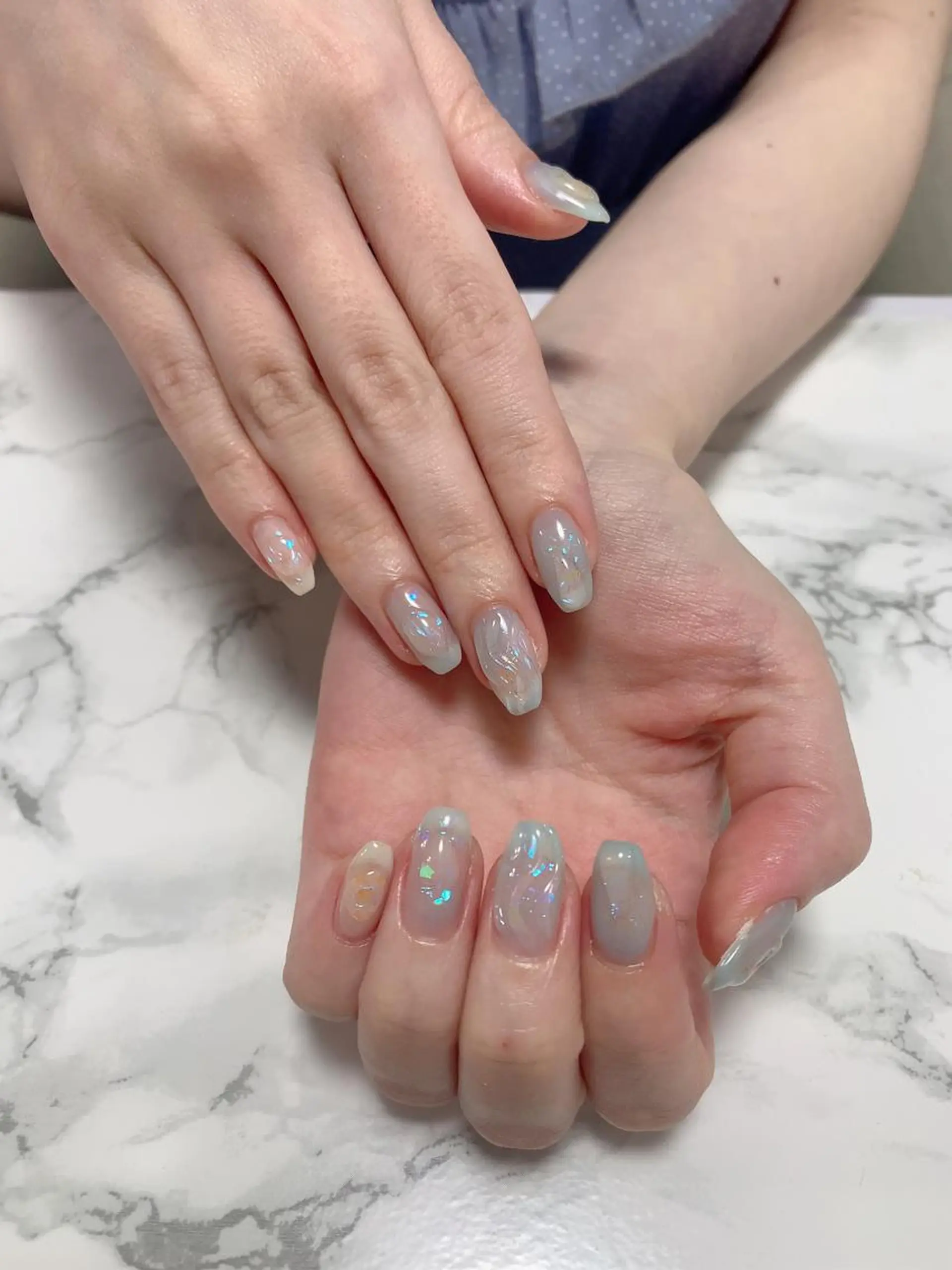 ネイル ハンドネイル はな💎ネイル ワンホン、長さ出しのネイルデザイン