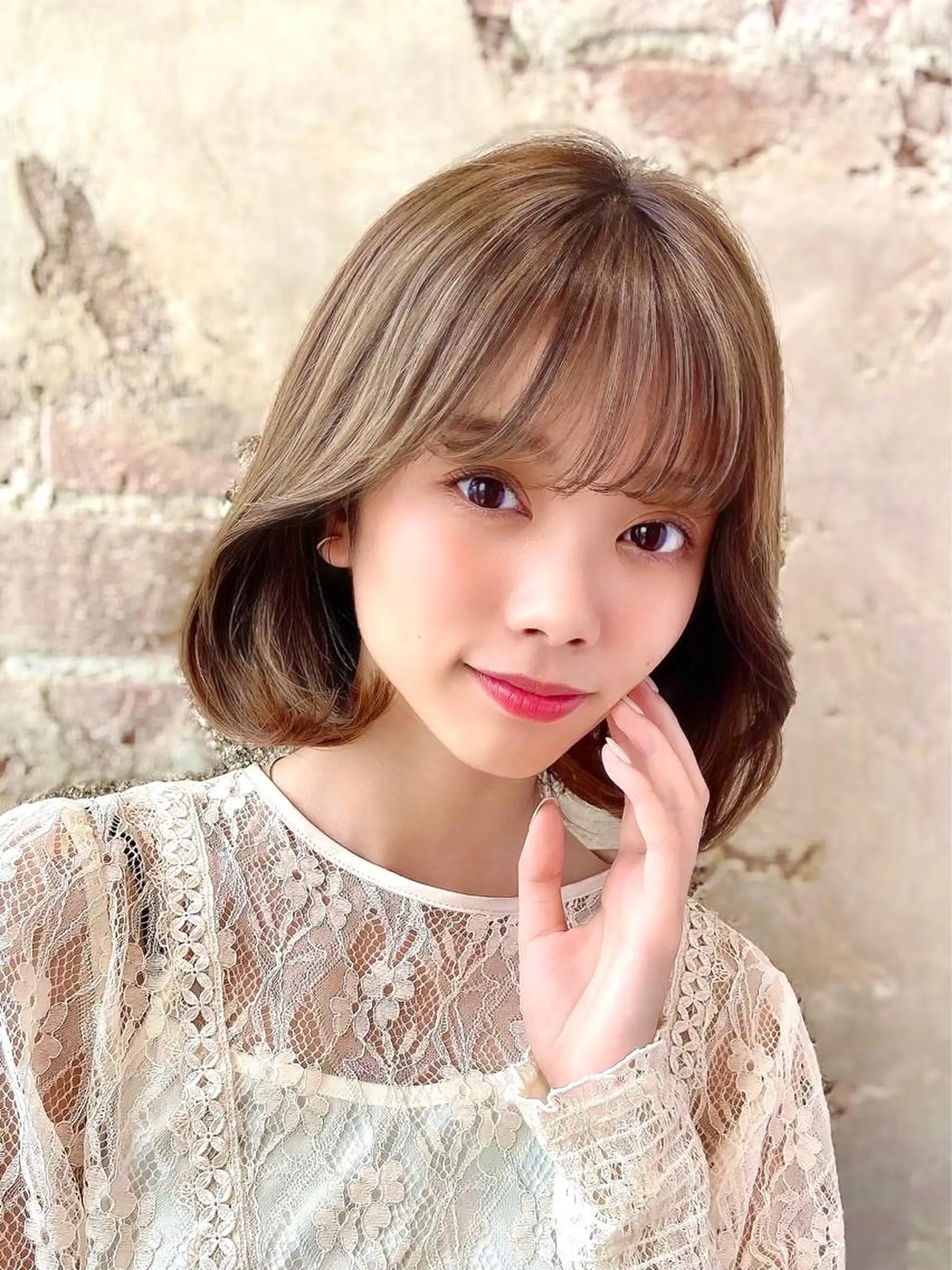 ミディアム カラー パーマ ヘアアレンジ 韓国風ヘア 似合わせカット 🌈小顔似合わせ SHIHO🌈のヘアスタイル