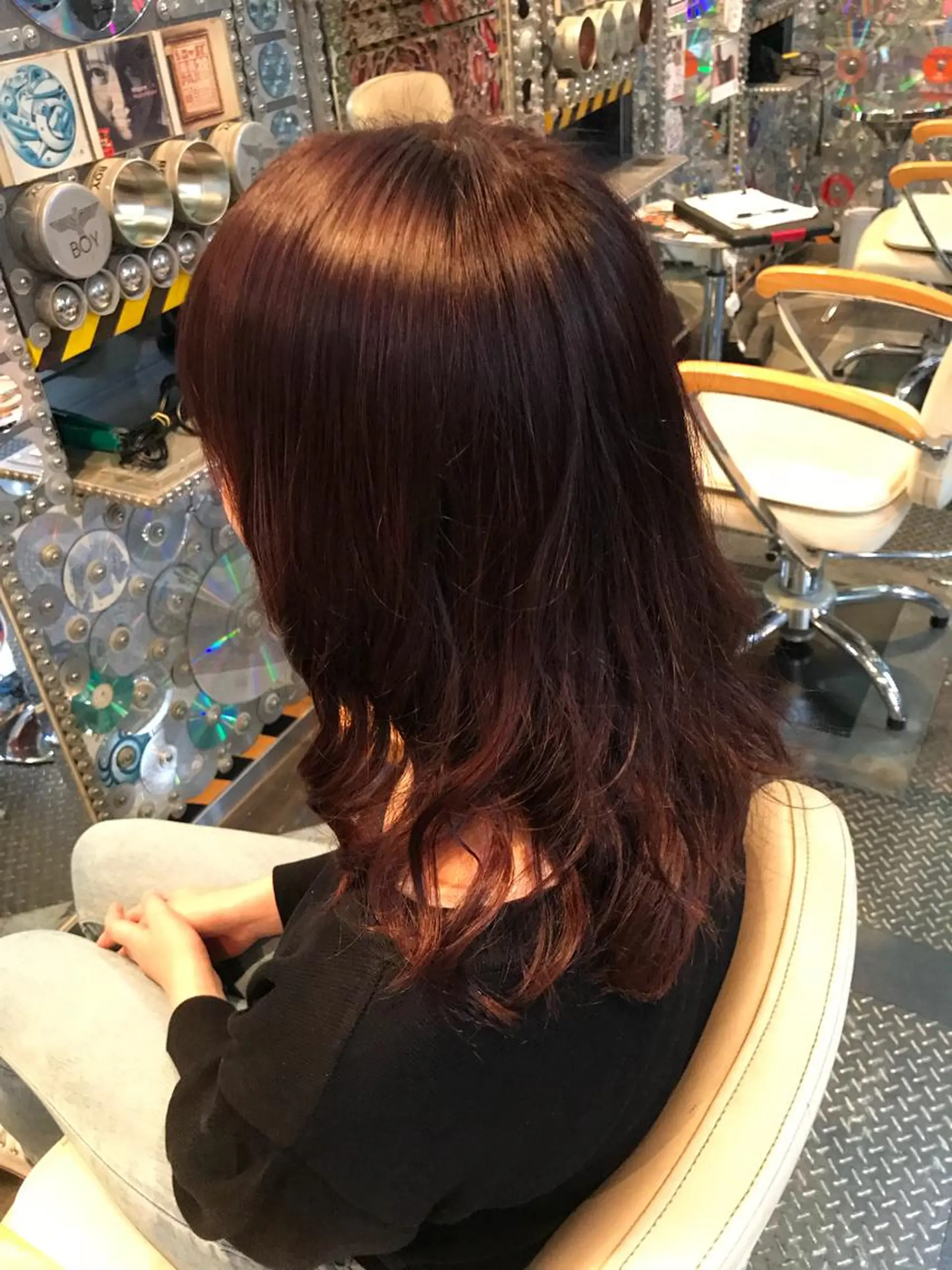 ミディアム カラー ブラウンカラー ピンクカラー ピンクブラウン 🌈派手髪エクステ ブレイズ🌈ひろとのヘアスタイル