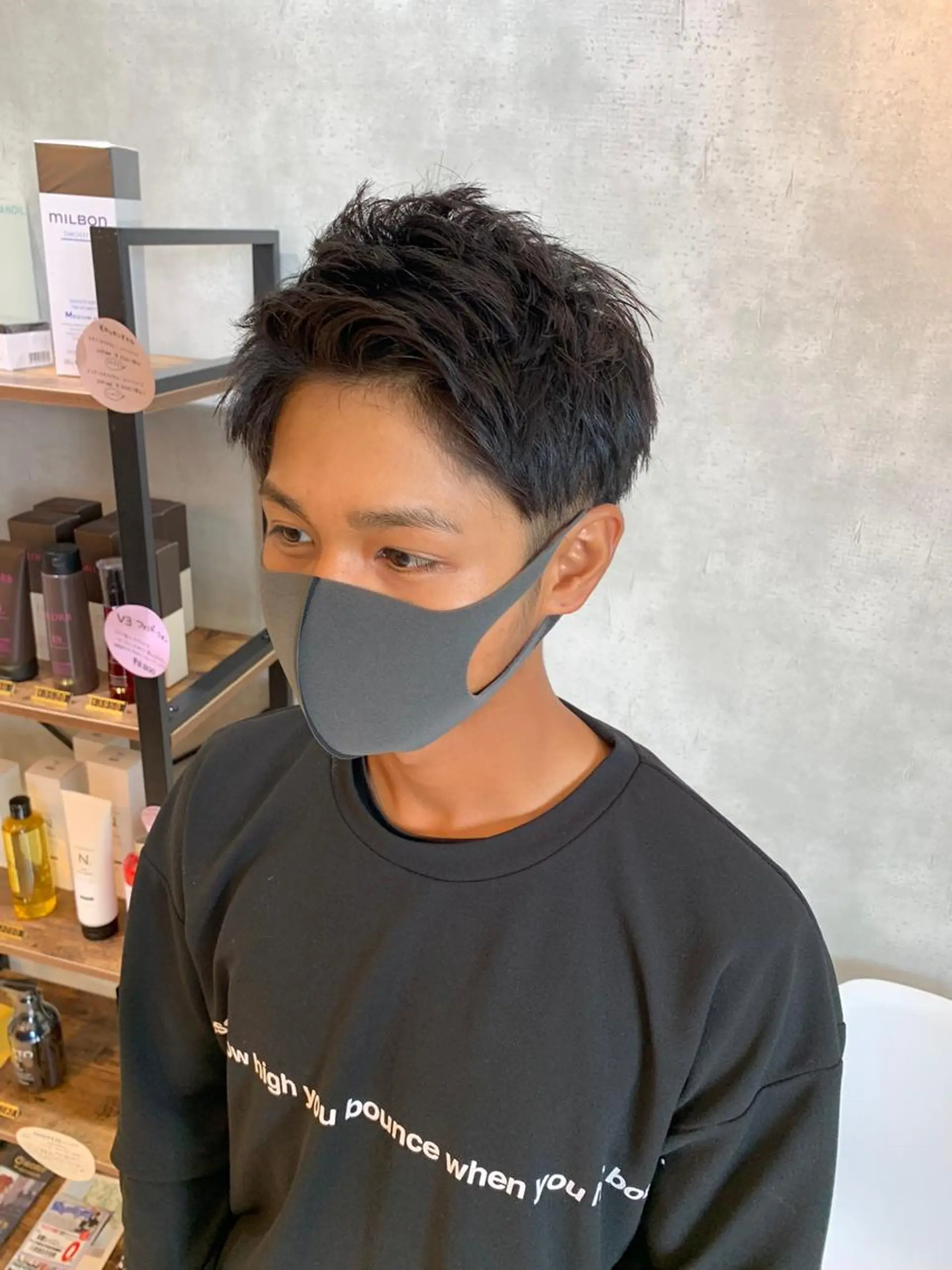 ヘアアレンジ メンズ アップバング カット ROSEL末吉 海渡のヘアスタイル