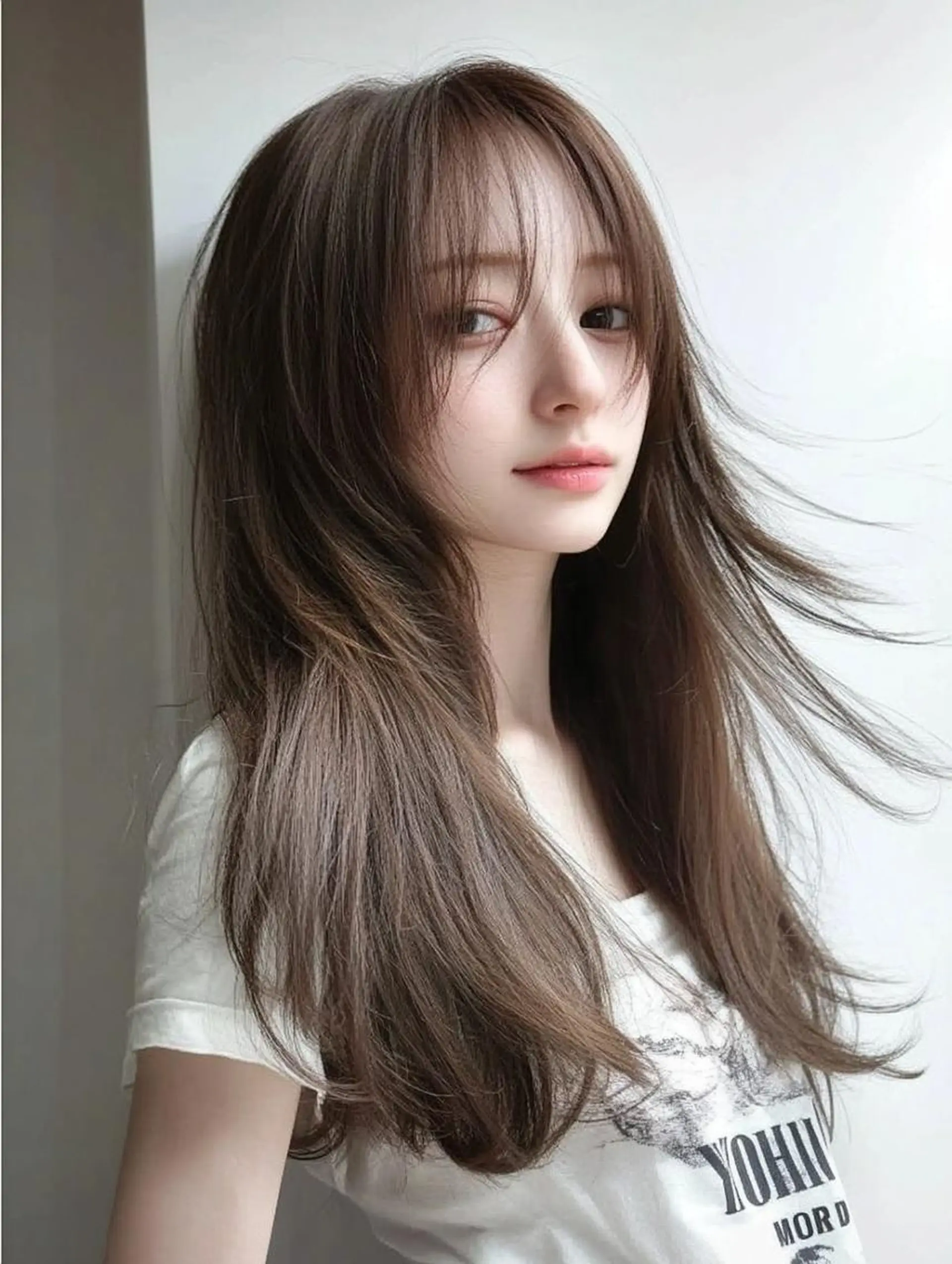 カラー 韓国ヘア/ブリーチ無 しWカラー/オリーブのヘアスタイル