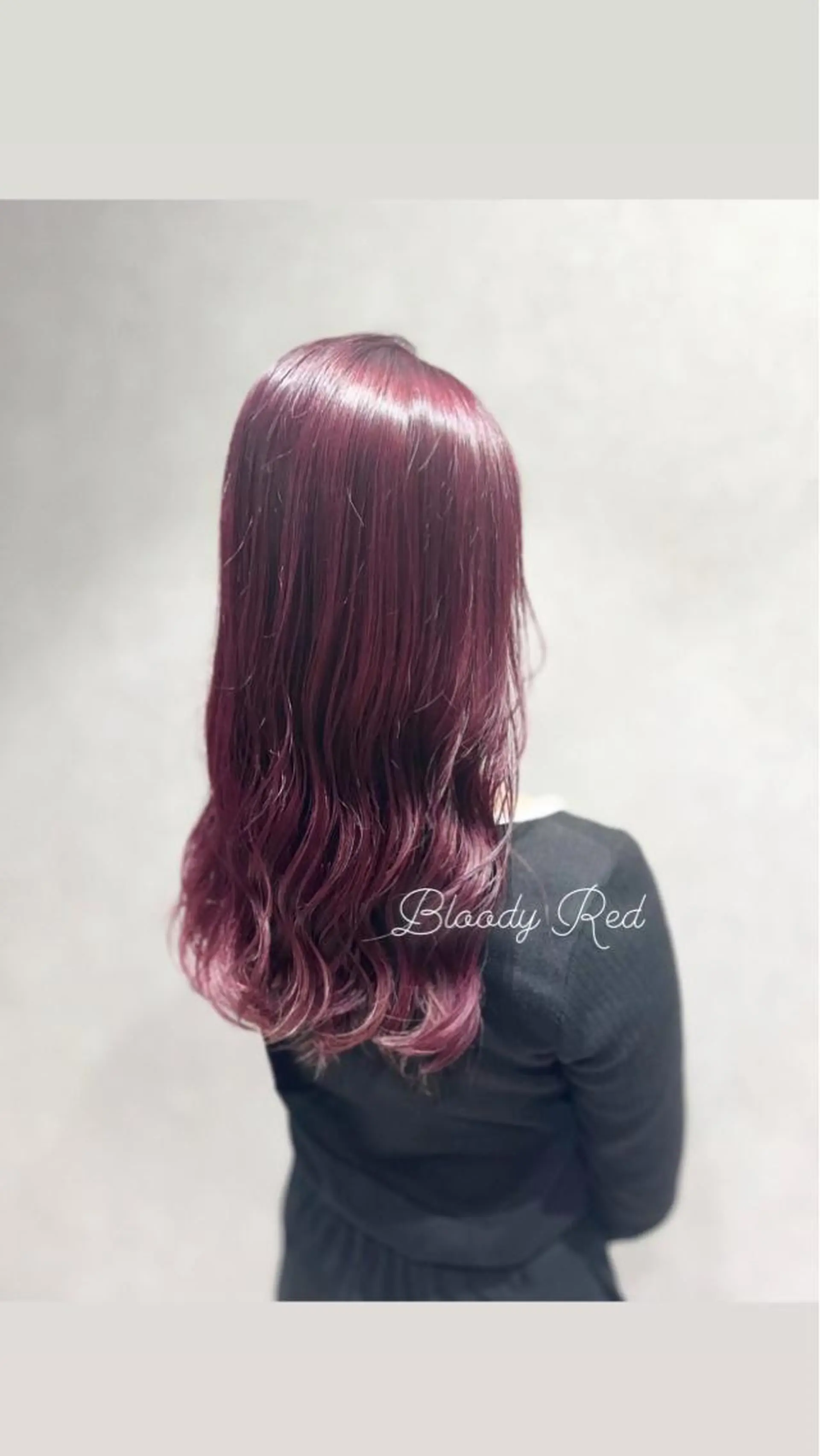 セミロング カラー レッドカラー mimiiy梅田 中崎町ハイトーンのヘアスタイル