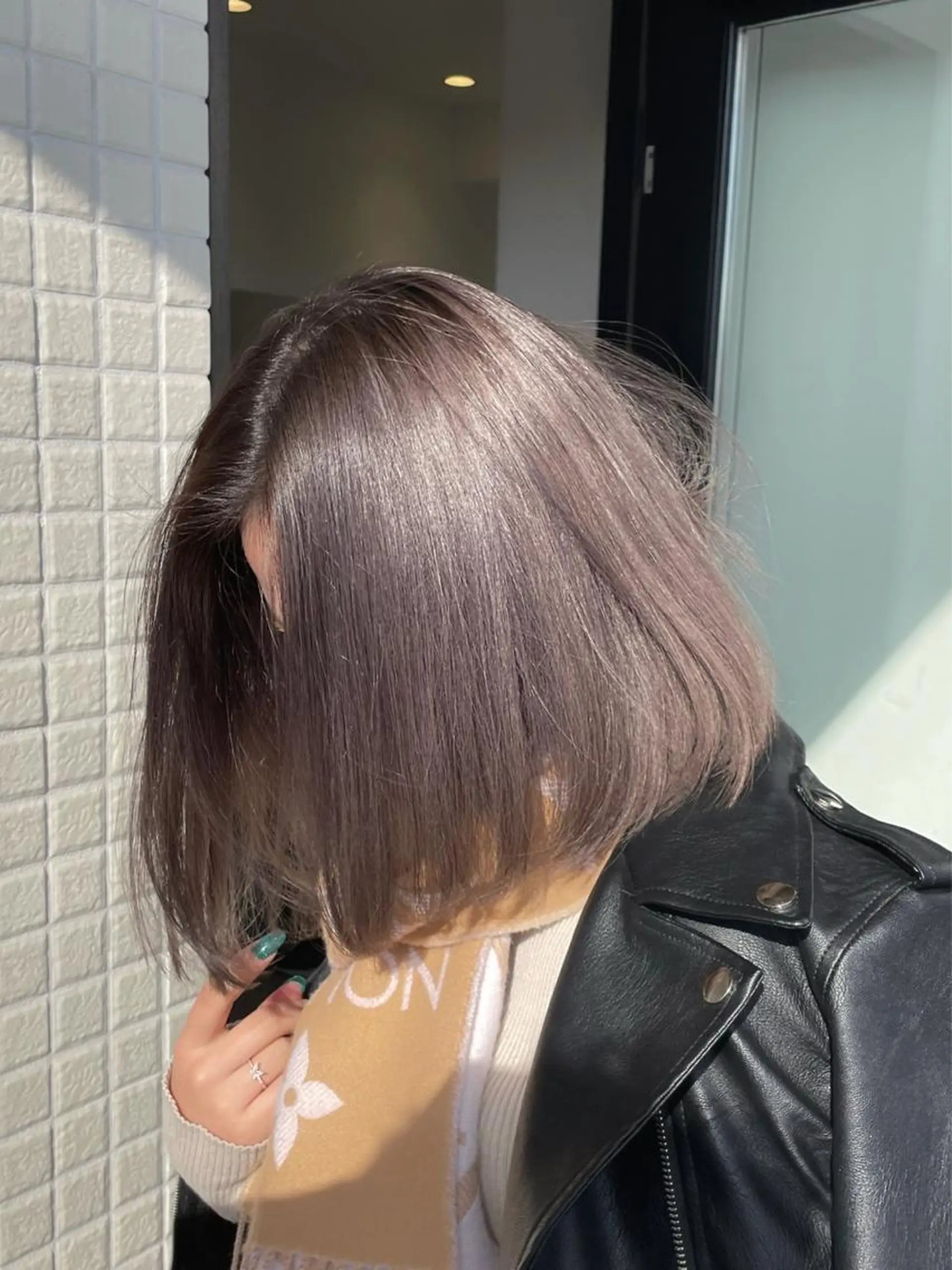 ショート カラー グレージュ ラベンダーカラー ラベンダーグレージュ ラベンダーグレー ボブ カット ヘアカラー トリートメント ヘアセット メンズ特化 パーマ/オザワのヘアスタイル