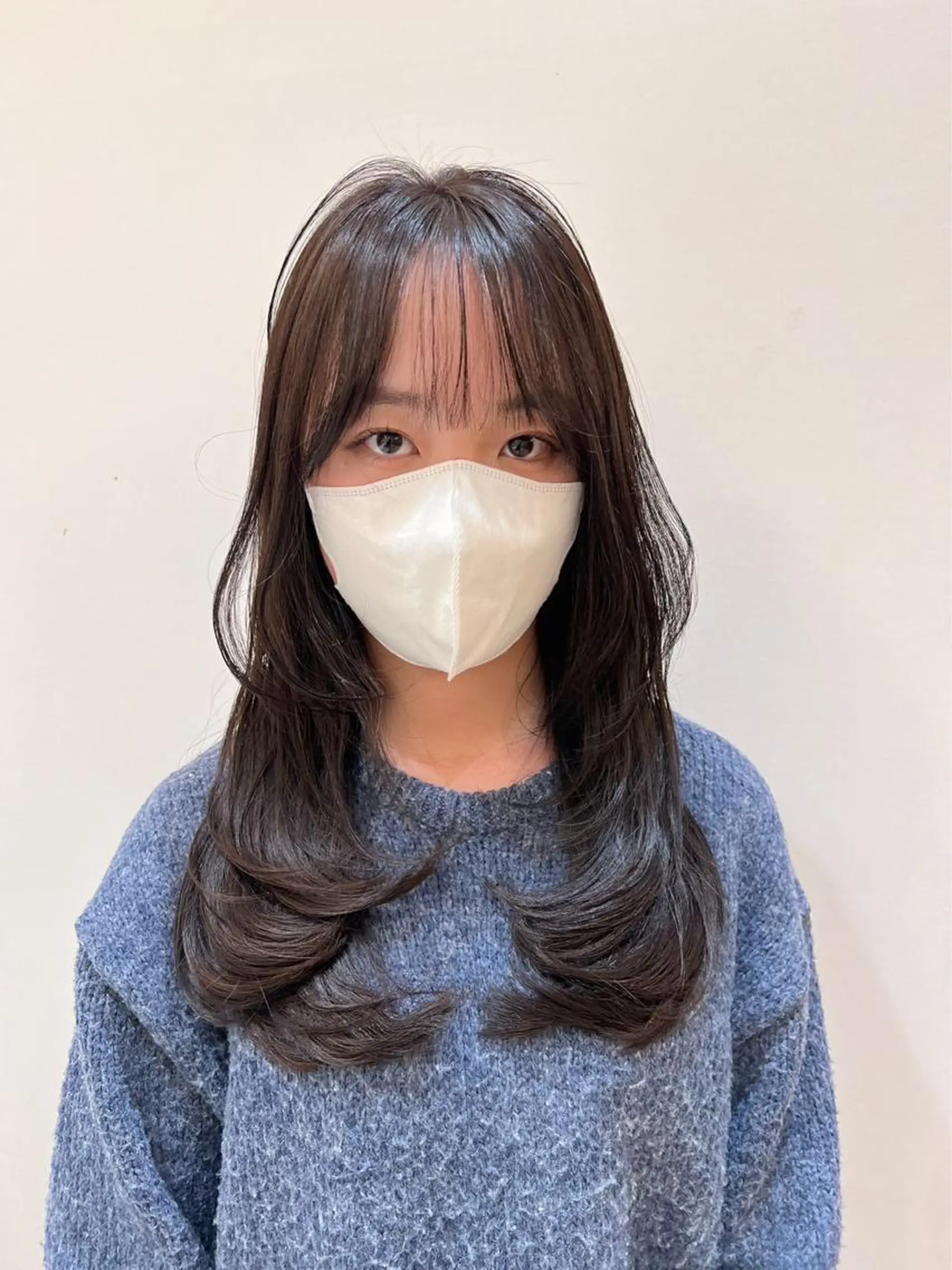 ロング カラー 顔まわりレイヤー 韓国風ヘア レイヤーカット ロング ウルフカット レイヤー/艶カラー /韓国ヘア/高松のヘアスタイル