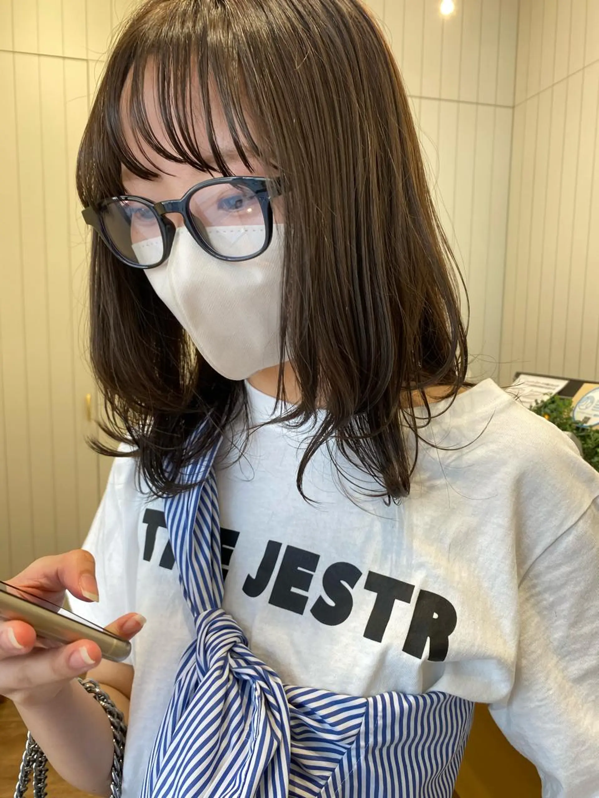 セミロング カット ヘアカラー ayaka #パーマ#アレンジのヘアスタイル