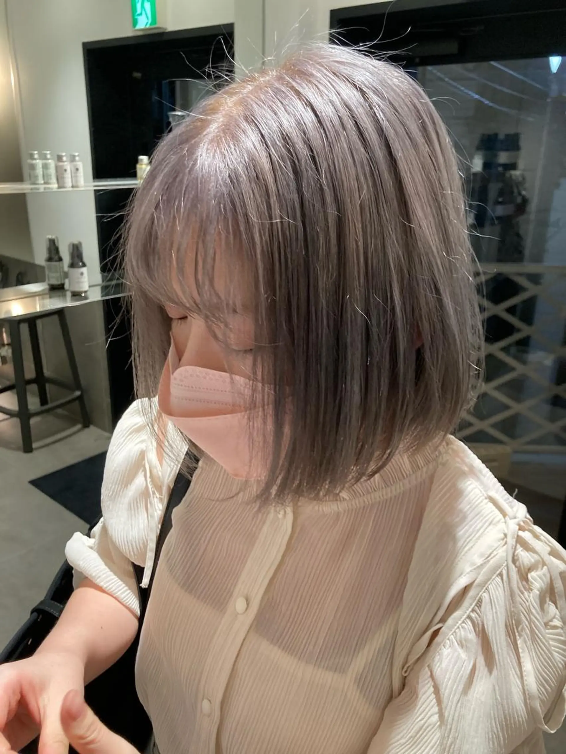 ミディアム カラー ヘアアレンジ 学生 ヘアカラー トリートメント オリーブ透明感カラー 表参道/MIKUのヘアスタイル