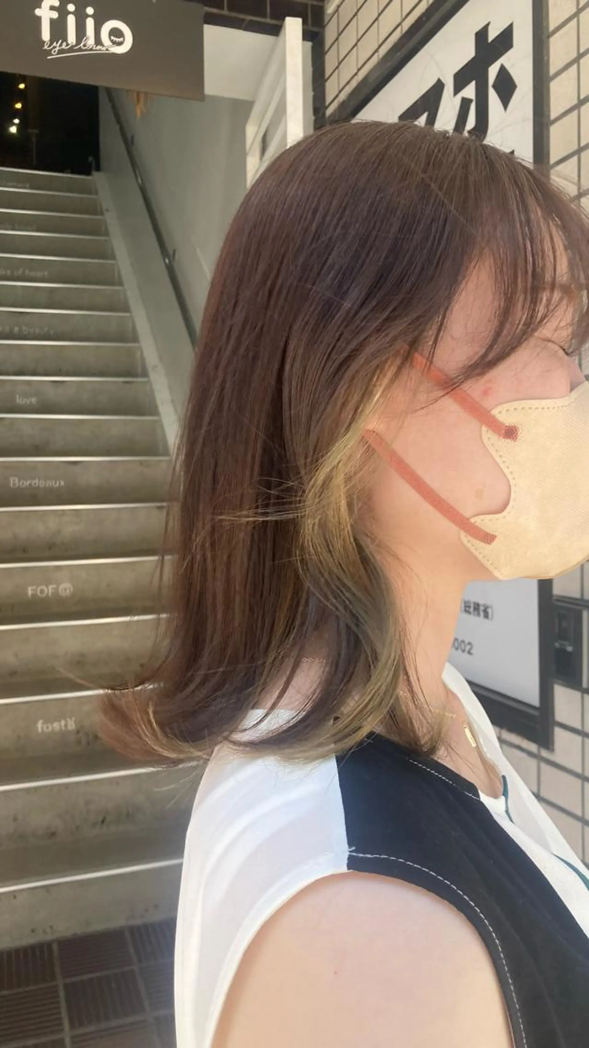 セミロング カラー たかなみ りなのヘアスタイル