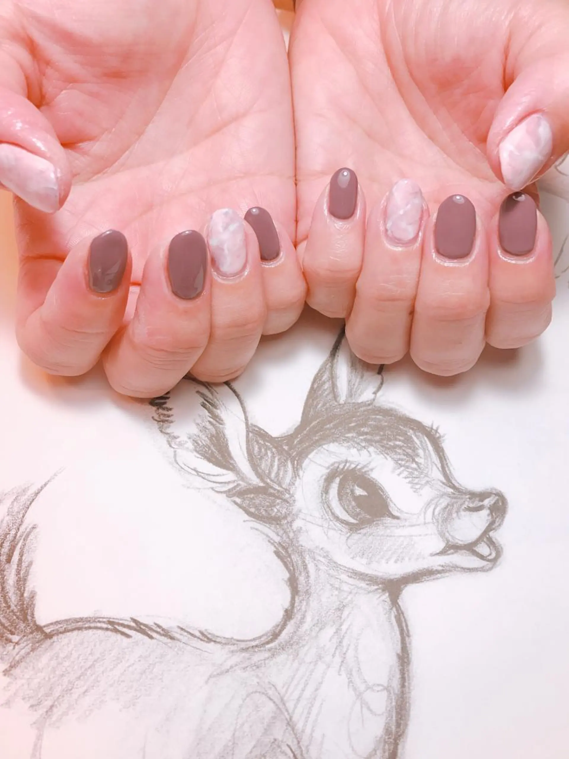 ネイル 大理石ネイル(マーブル) owlnail /持込みデザイン専門のネイルデザイン