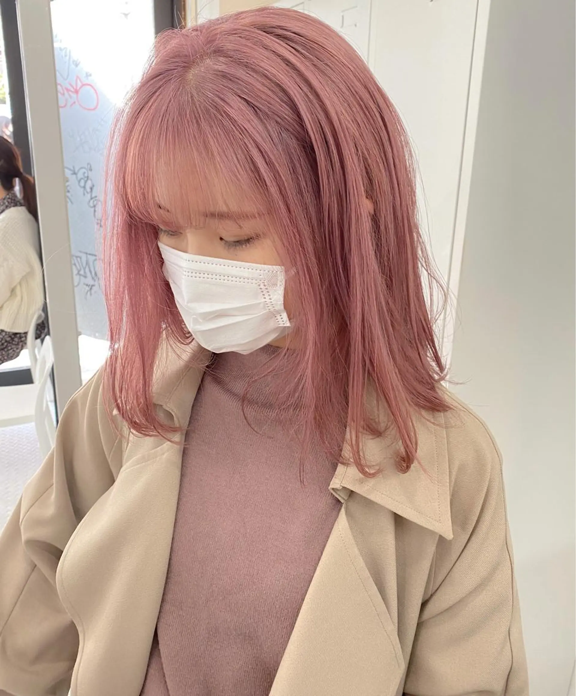 ミディアム カラー 似合わせベージュ 🍯ayumi🍯のヘアスタイル