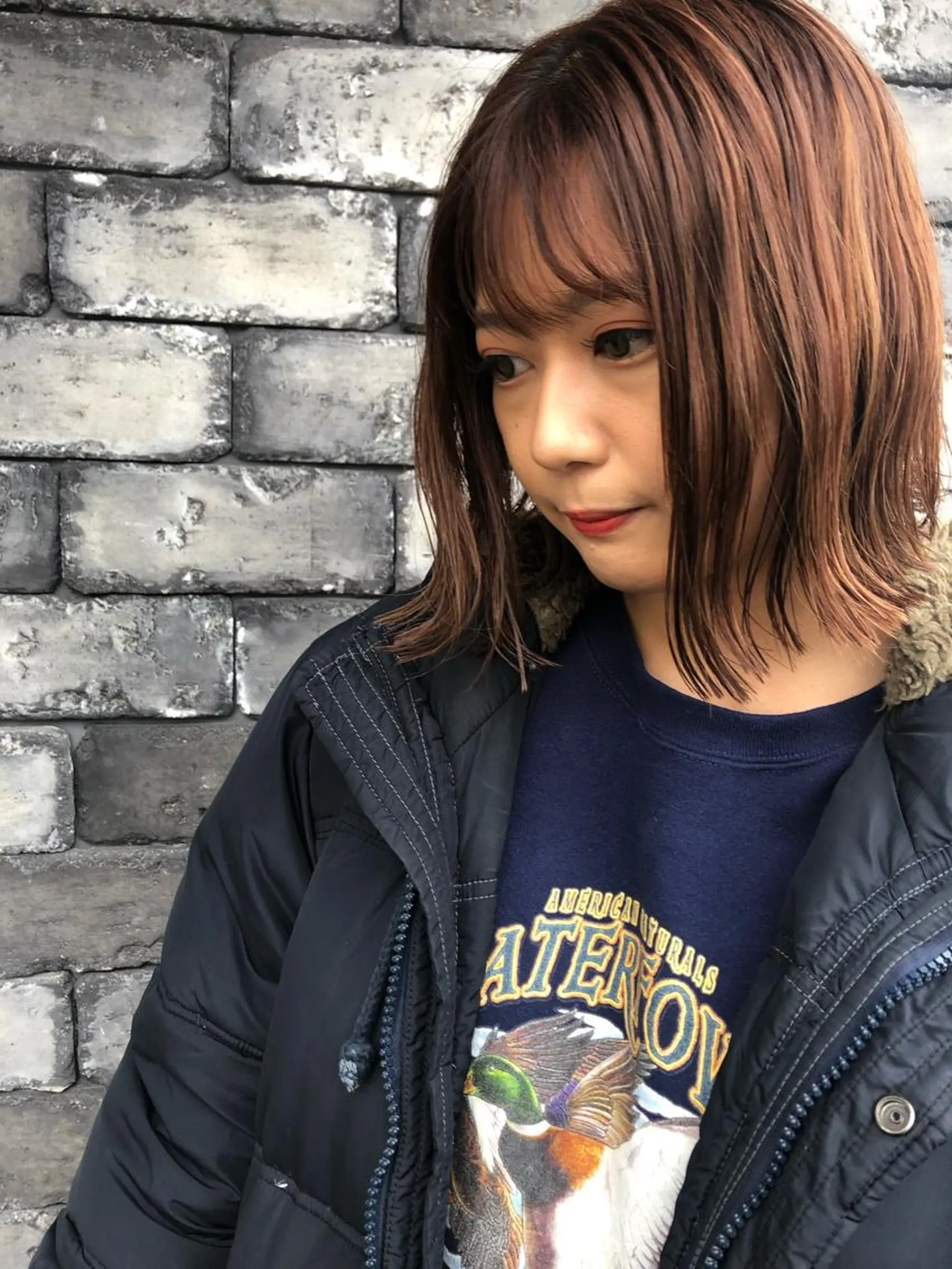 ミディアム カラー ボブ カット ヘアカラー トリートメント ヘアセット 360°キレイな ショートカットのヘアスタイル