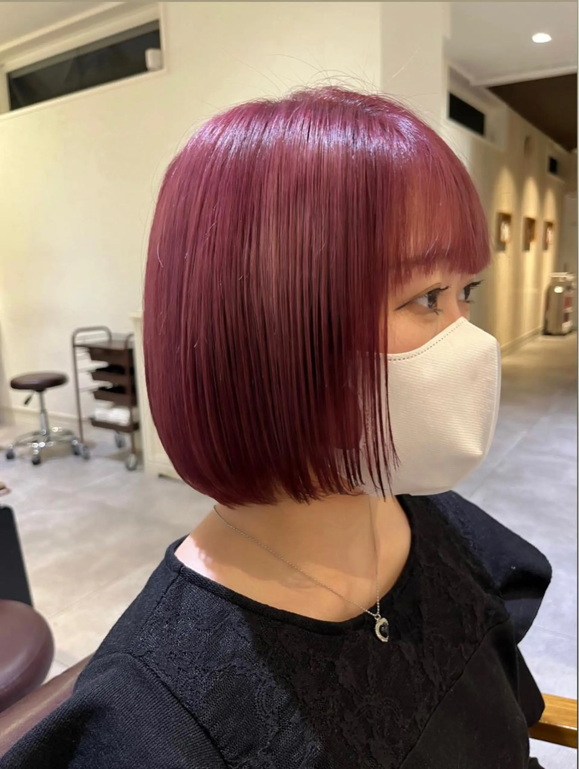 ショート カラー ショートボブ 丸みショート ピンクカラー ボブ くびれヘア BLENDby happiness所属・KAORU/絹髪 /髪質改善/奈良のヘアスタイル