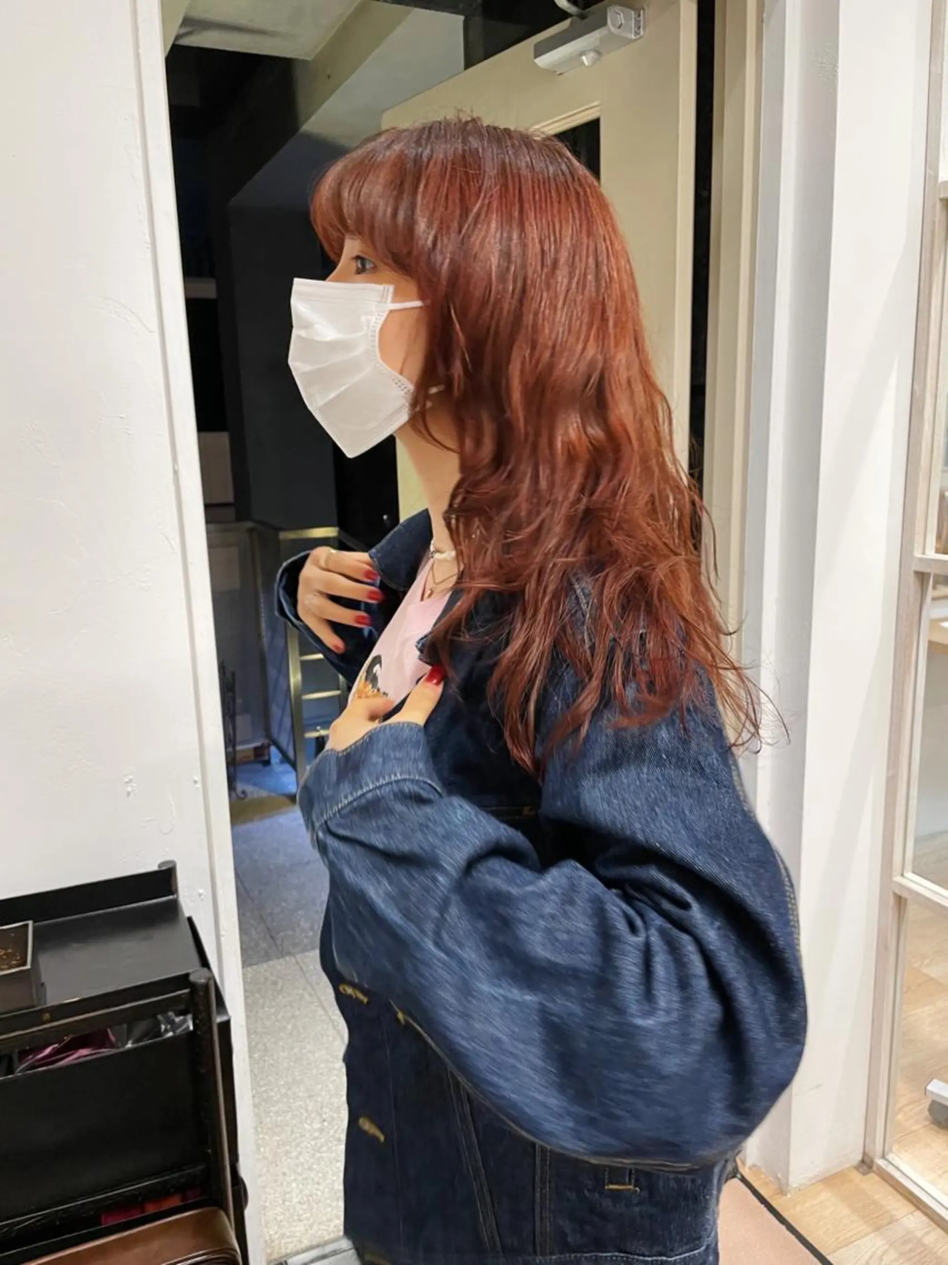 セミロング カラー パーマ ヘアアレンジ 小顔レイヤー×コンパ クトボブ/林隆平のヘアスタイル