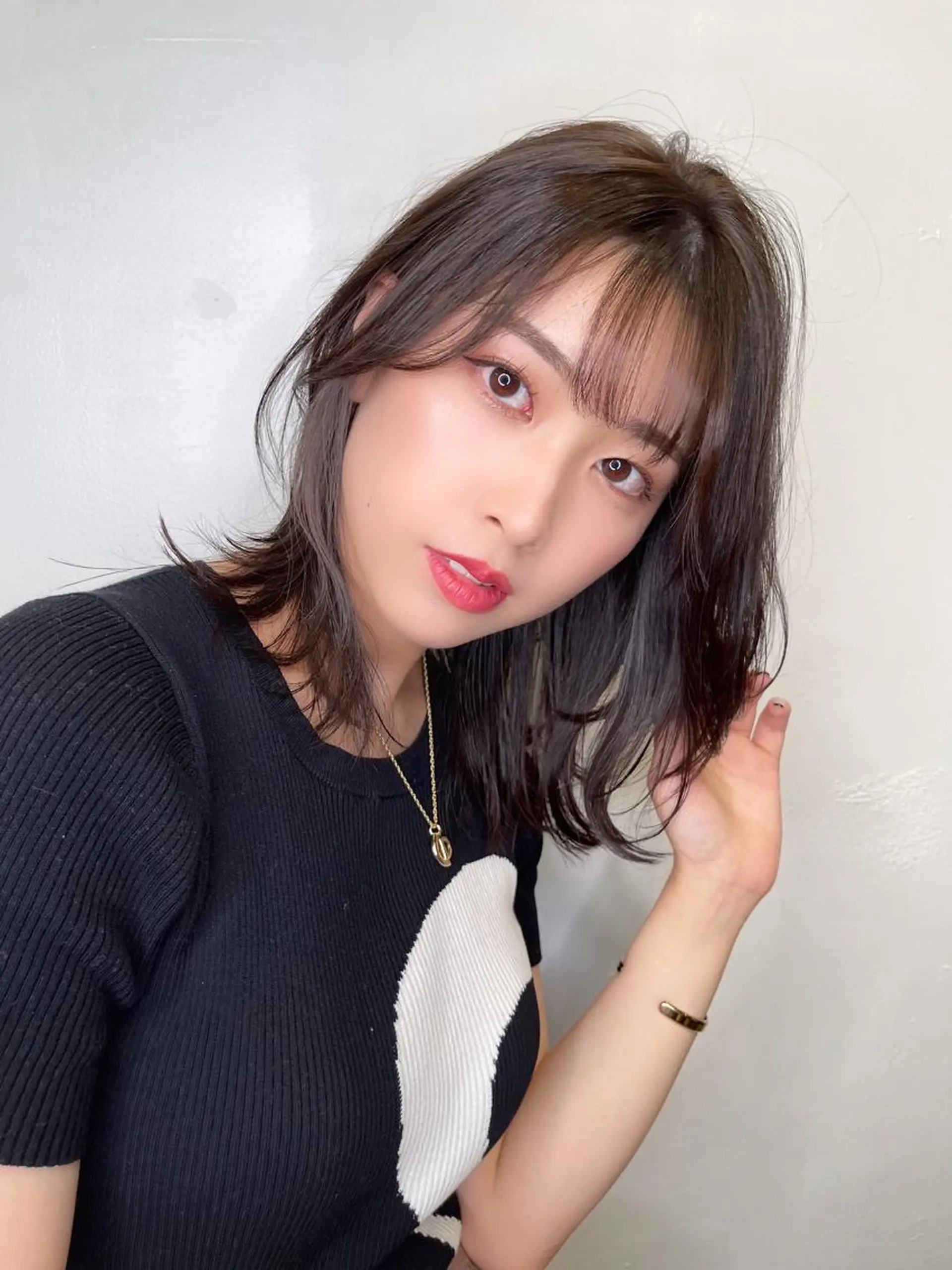 ミディアム カット ヘアカラー トリートメント レイヤーカット/ ブリーチカラー/雅人のヘアスタイル