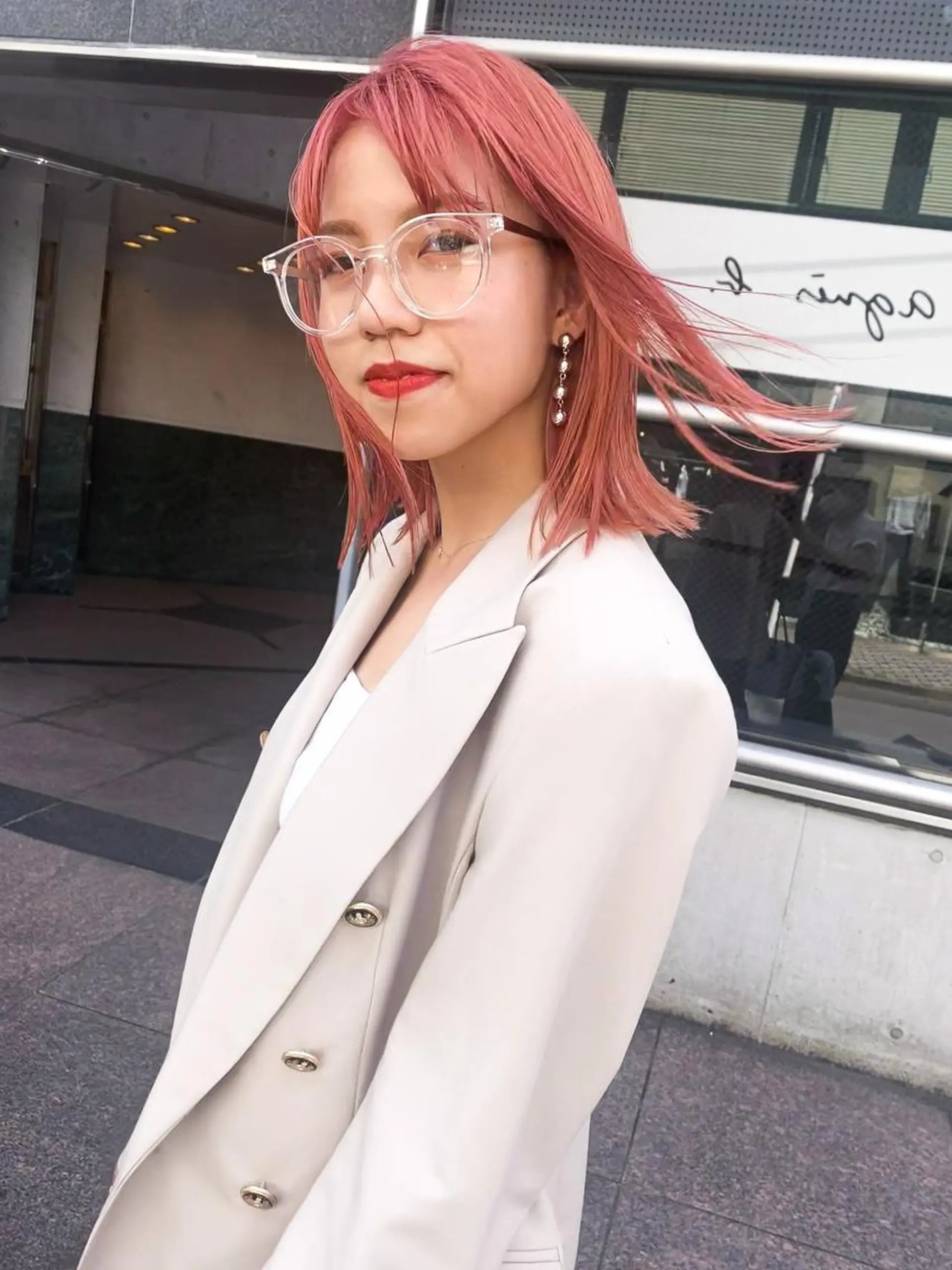 ミディアム カラー ピンクカラー 【ロングウルフカット 姫カット】伊藤裕哉のヘアスタイル