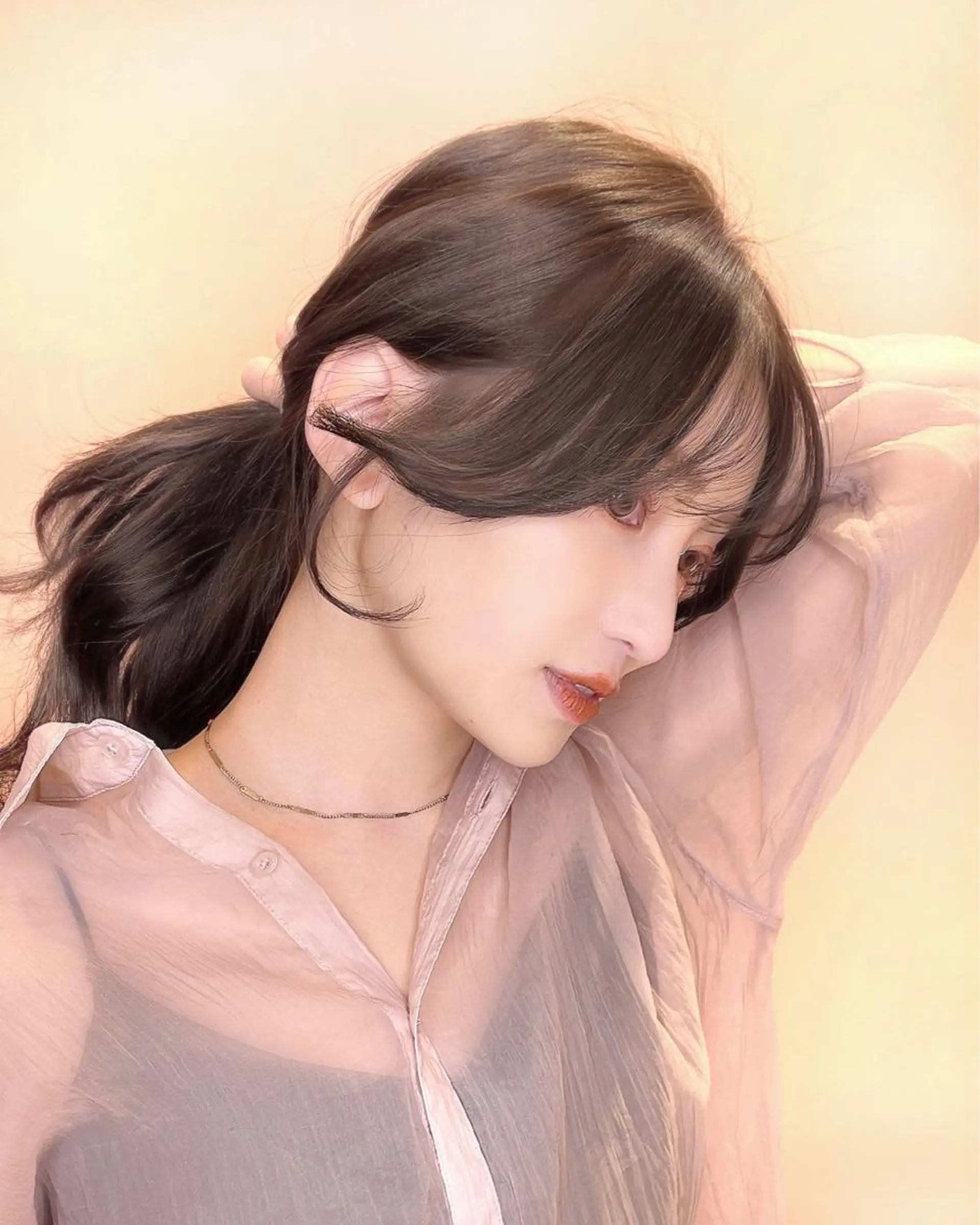 ロング カラー ヘアアレンジ カット ヘアセット 🤎小顔レイヤー /ベージュ🤎友香のヘアスタイル